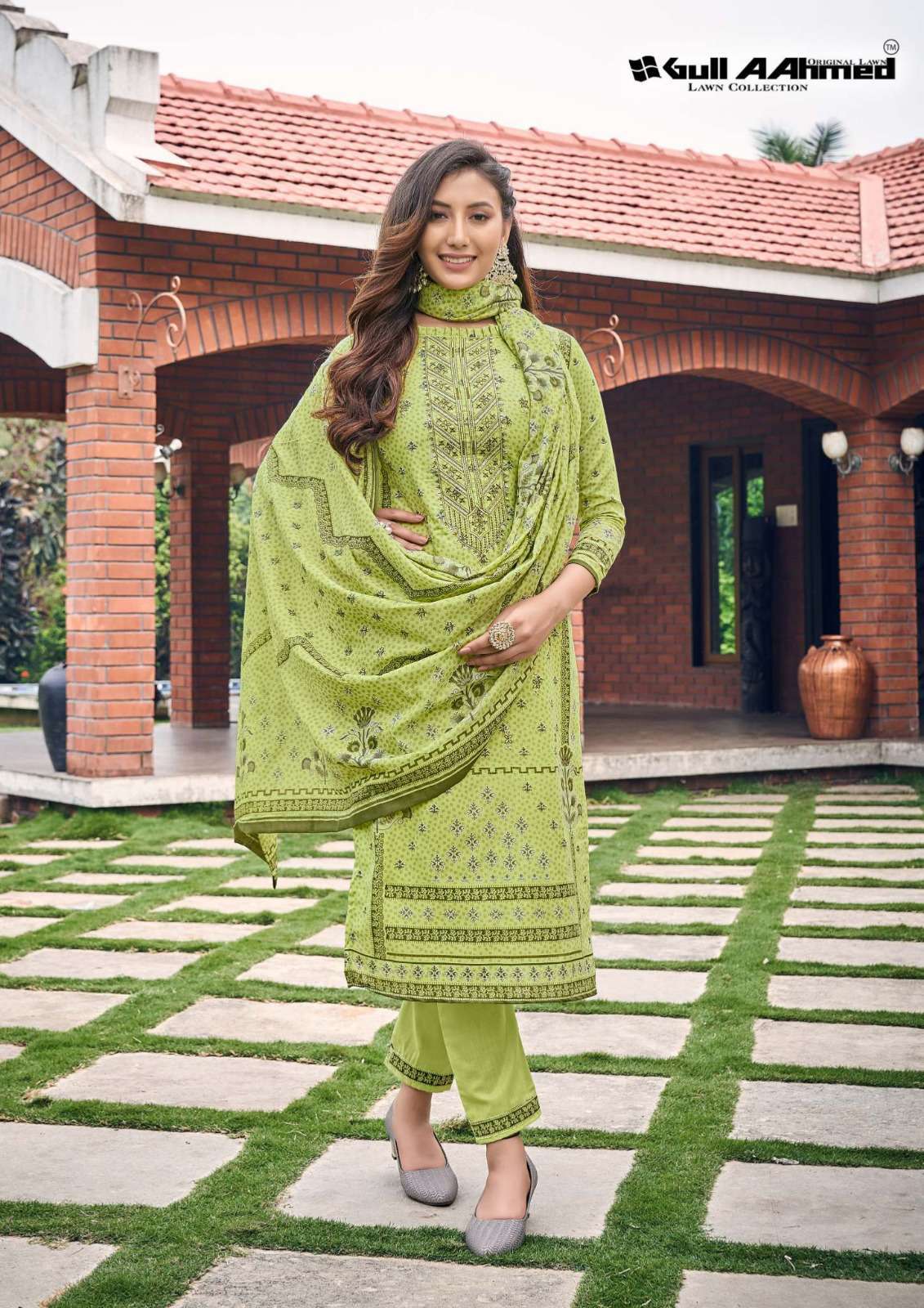 Bin Saeed By Gull Aahmed 1001 To 1008 Series Festive Stylish Beautiful Colourful Printed & Embroidered Party Wear & Occasional Wear Semi Lawn Dresses At Wholesale Price