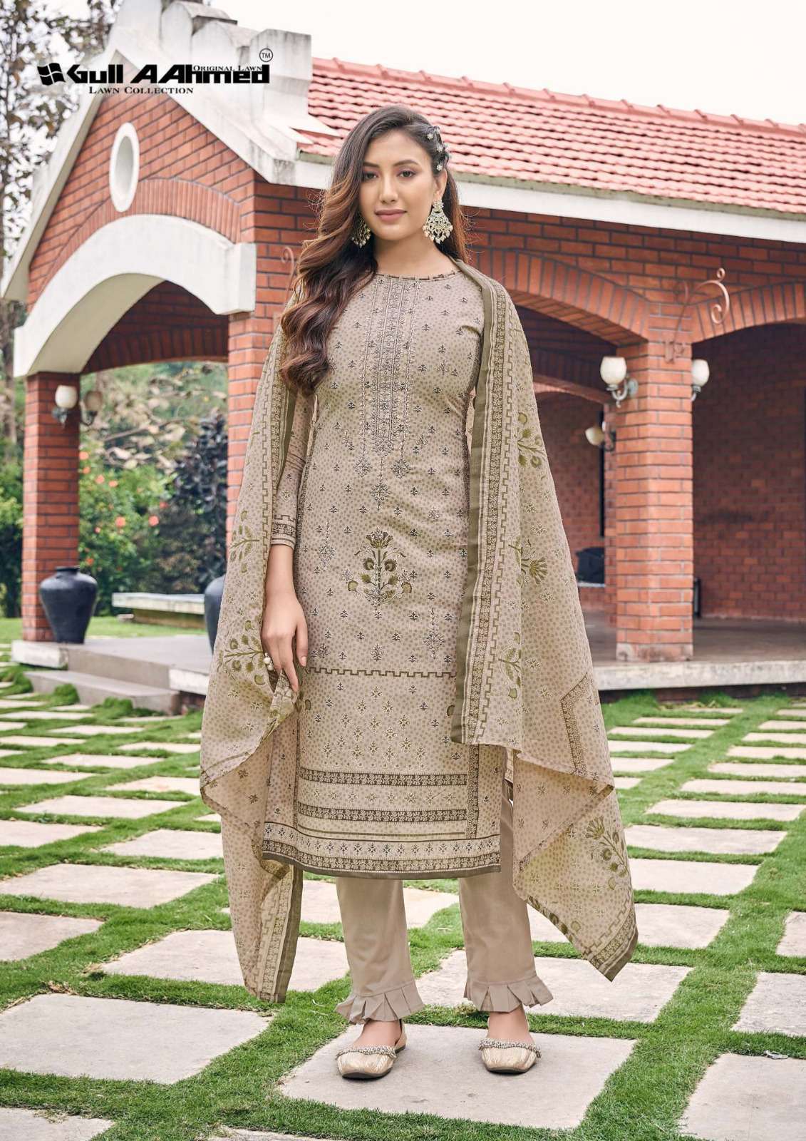 Bin Saeed By Gull Aahmed 1001 To 1008 Series Festive Stylish Beautiful Colourful Printed & Embroidered Party Wear & Occasional Wear Semi Lawn Dresses At Wholesale Price