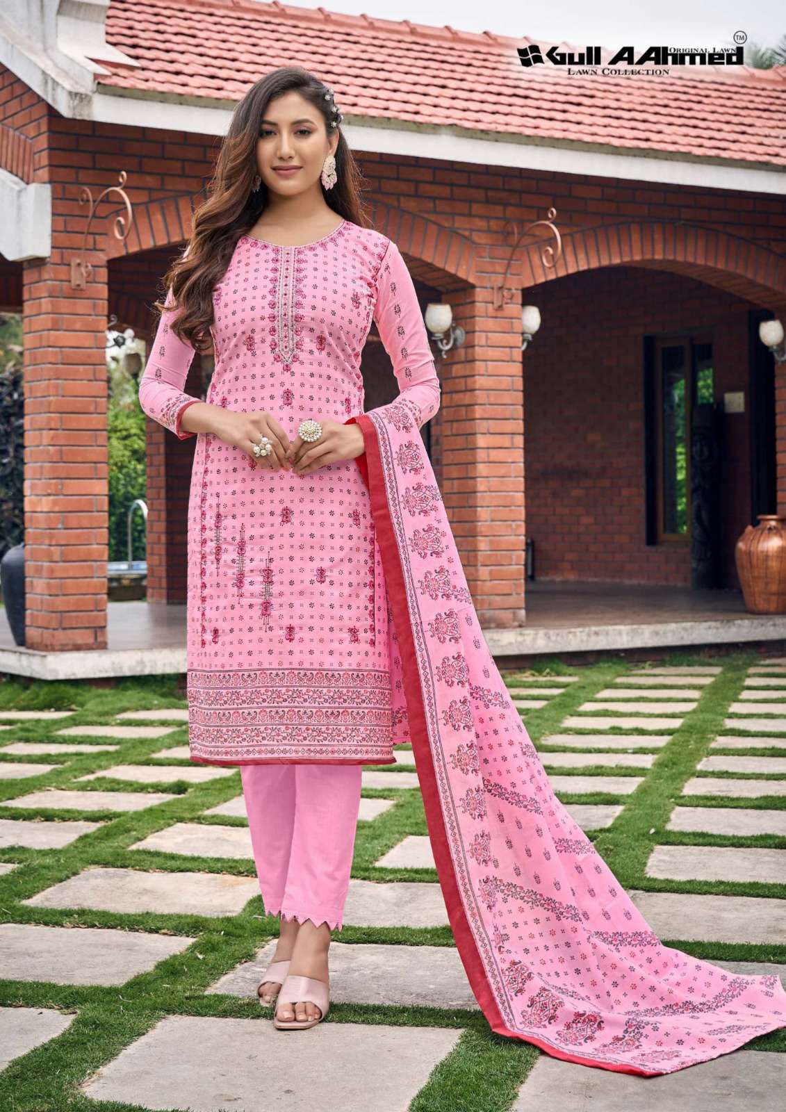Bin Saeed By Gull Aahmed 1001 To 1008 Series Festive Stylish Beautiful Colourful Printed & Embroidered Party Wear & Occasional Wear Semi Lawn Dresses At Wholesale Price