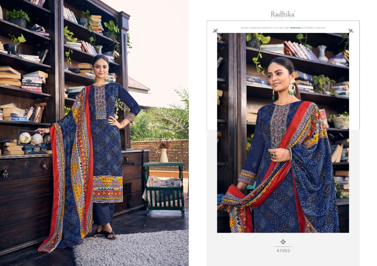 Aarohi By Azara 47001 To 47008 Series Beautiful Stylish Festive Suits Fancy Colorful Casual Wear & Ethnic Wear & Ready To Wear Cotton Slub Print With Embroidery Dresses At Wholesale Price