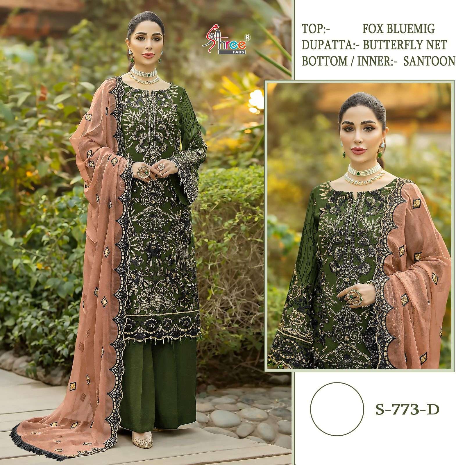 Shree Fabs Hit Design S-773 Colours By Shree Fabs S-773 To S-773-D Series Pakistani Suits Beautiful Fancy Colorful Stylish Party Wear & Occasional Wear Faux Georgette Embroidered Dresses At Wholesale Price