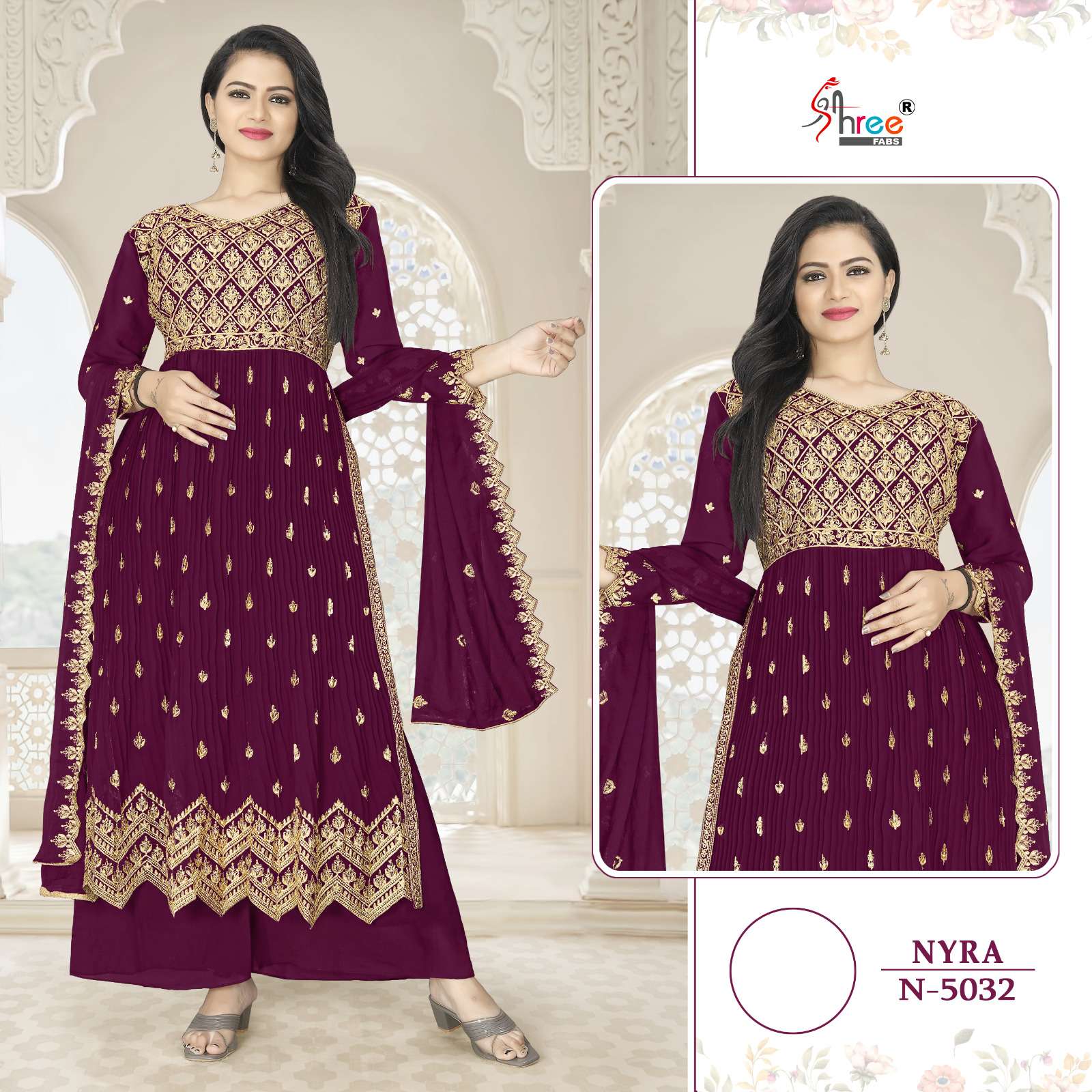 Shree Fabs Hit Design N-5032 Colours By Shree Fabs N-5032 To N-5032-D Series Pakistani Suits Beautiful Fancy Colorful Stylish Party Wear & Occasional Wear Faux Georgette Embroidered Dresses At Wholesale Price