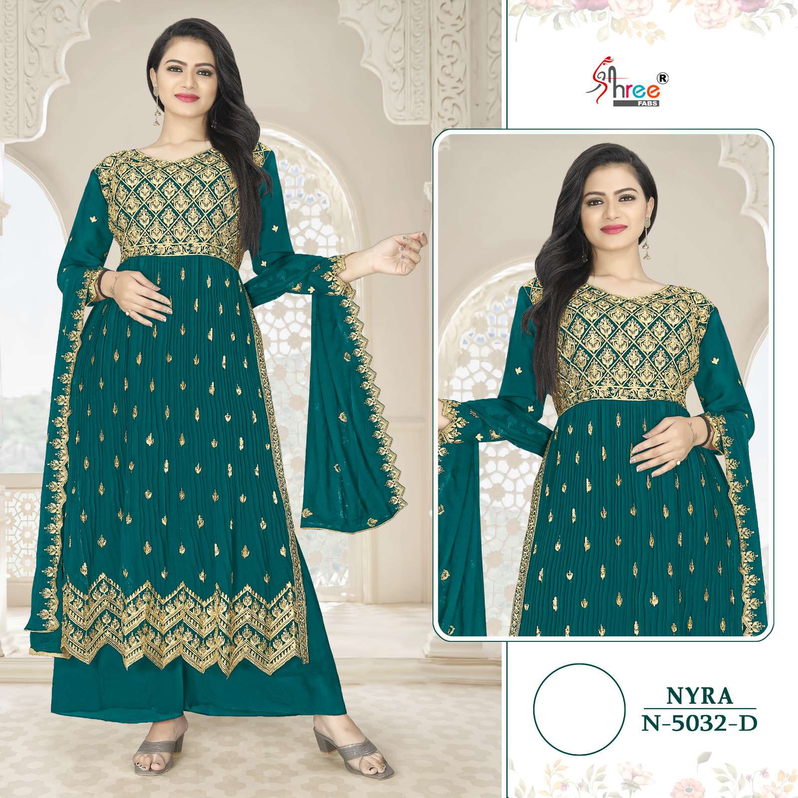 Shree Fabs Hit Design N-5032 Colours By Shree Fabs N-5032 To N-5032-D Series Pakistani Suits Beautiful Fancy Colorful Stylish Party Wear & Occasional Wear Faux Georgette Embroidered Dresses At Wholesale Price