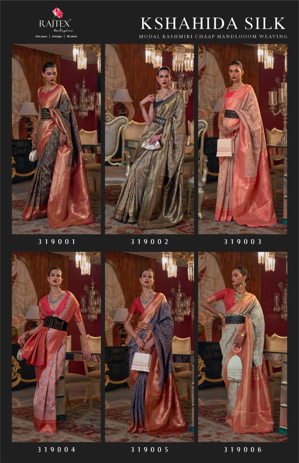 Kshahida Silk By Raj Tex 319001 To 319006 Series Indian Traditional Wear Collection Beautiful Stylish Fancy Colorful Party Wear & Occasional Wear Silk Sarees At Wholesale Price