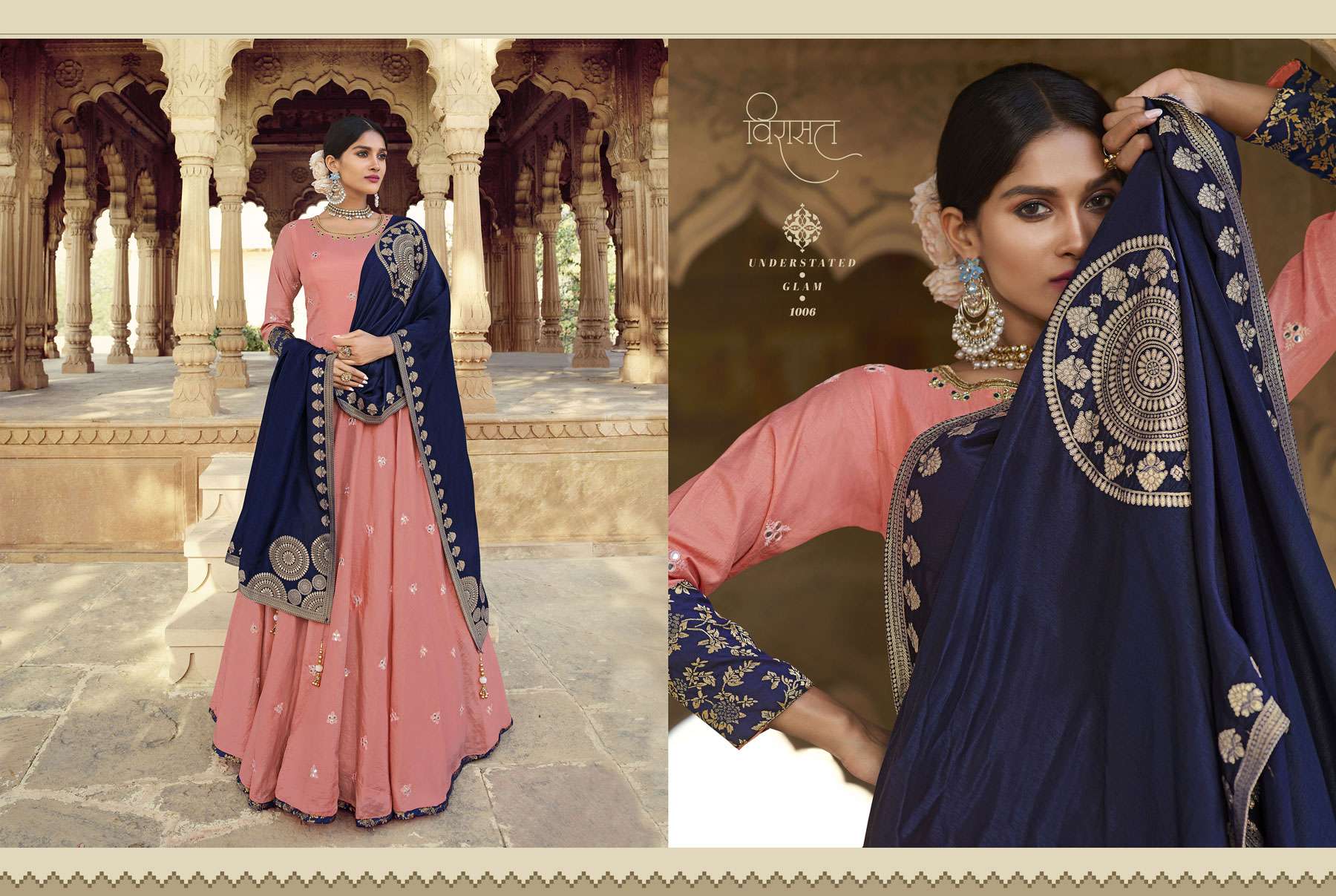 Kadambari By Virasat Beautiful Stylish Fancy Colorful Casual Wear & Ethnic Wear Raw Silk/Jacquard Gowns With Dupatta At Wholesale Price
