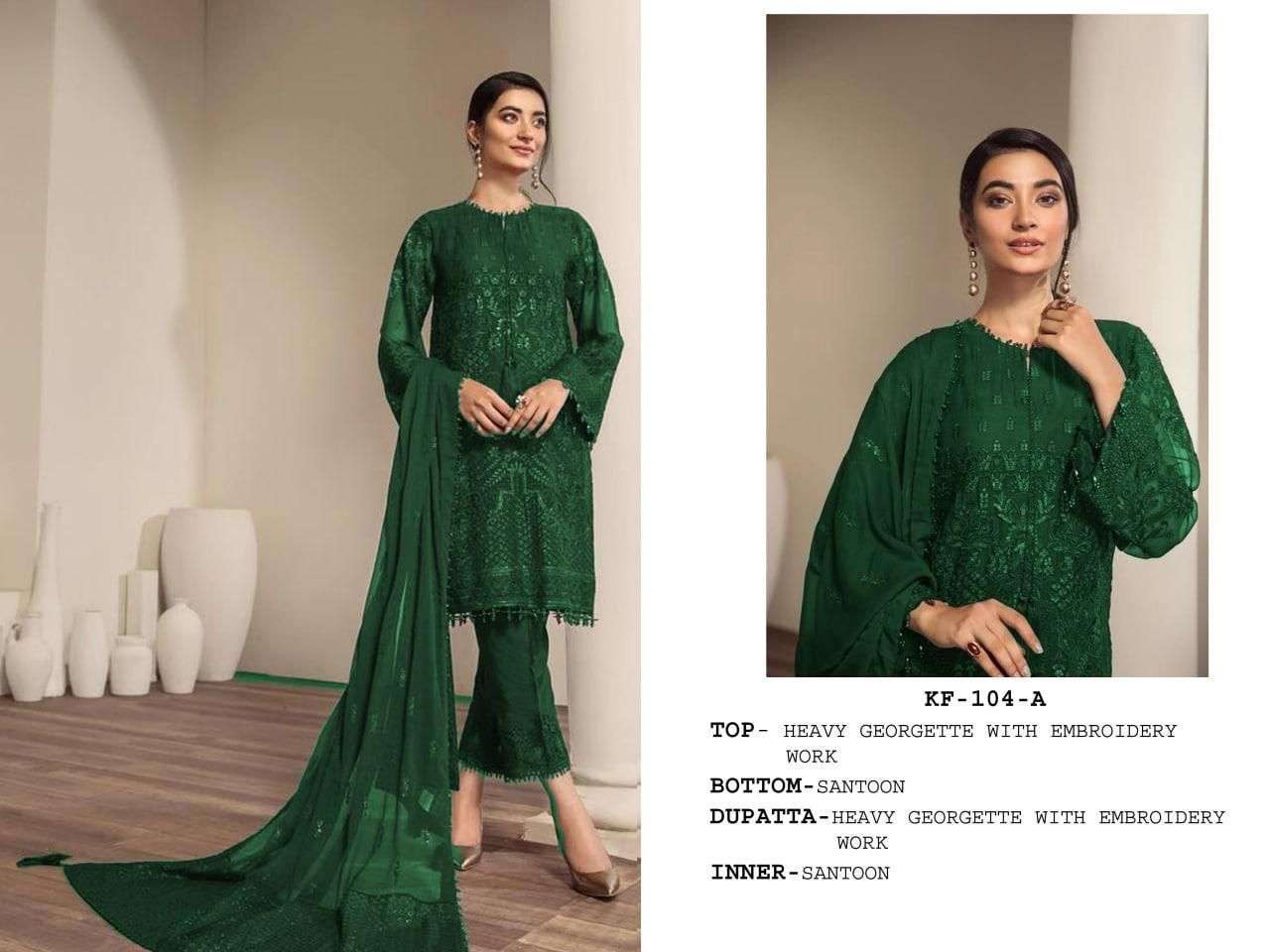 Alisha Vol-2 By Fashid Wholesale 104 To 104-C Series Designer Pakistani Suits Beautiful Fancy Colorful Stylish Party Wear & Occasional Wear Georgette Embroidered Dresses At Wholesale Price