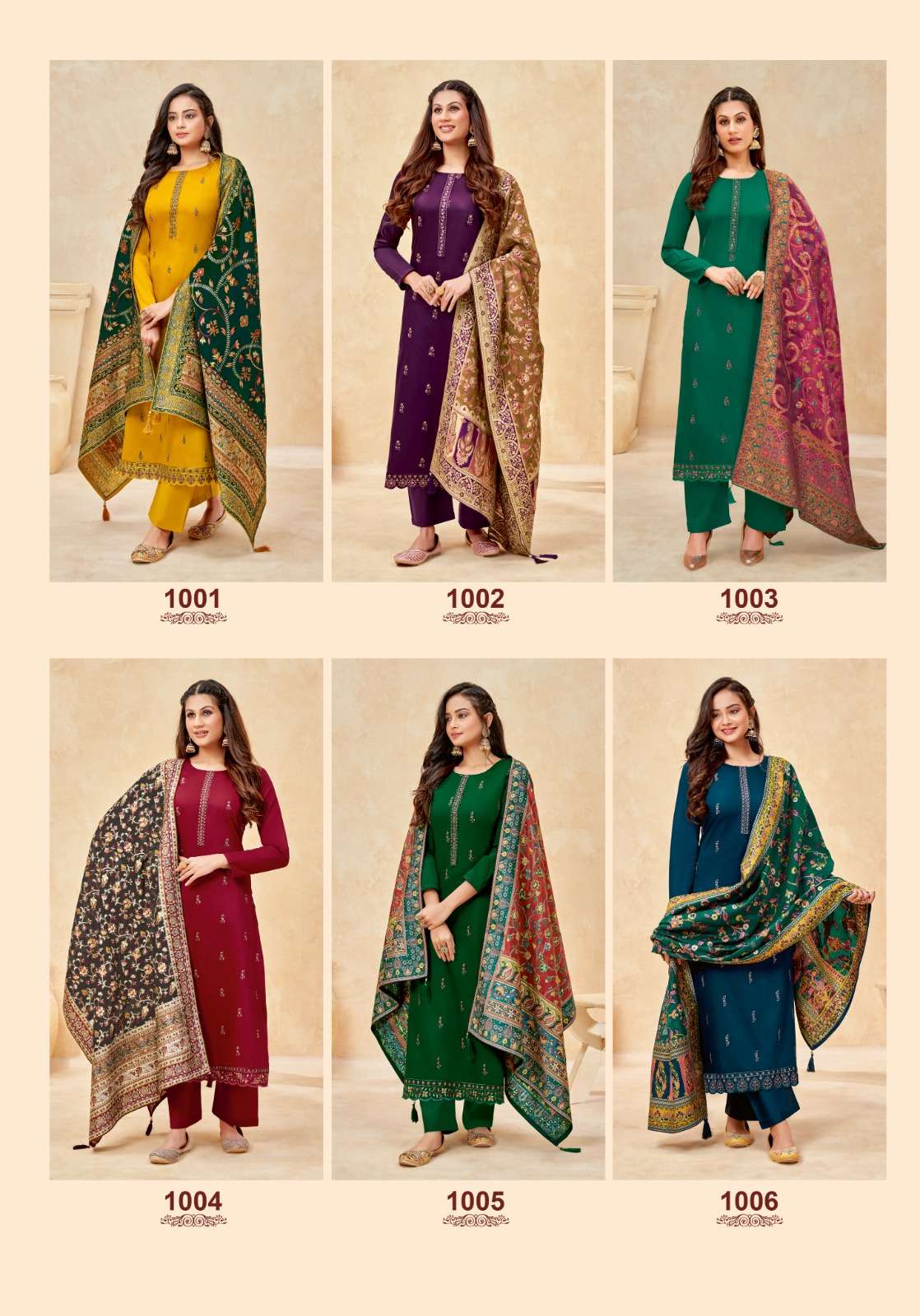Kainaat Vol-1 By Suryajyoti 1001 To 1006 Series Beautiful Festive Suits Colorful Stylish Fancy Casual Wear & Ethnic Wear Jam Satin Dresses At Wholesale Price