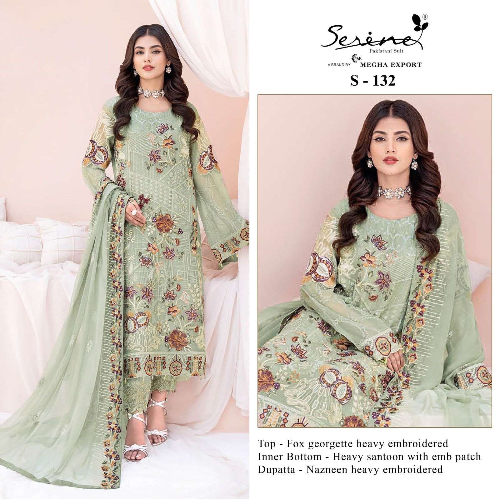 Serene Hit Design S-132 By Serene Beautiful Pakistani Suits Colorful Stylish Fancy Casual Wear & Ethnic Wear Faux Georgette Dresses At Wholesale Price