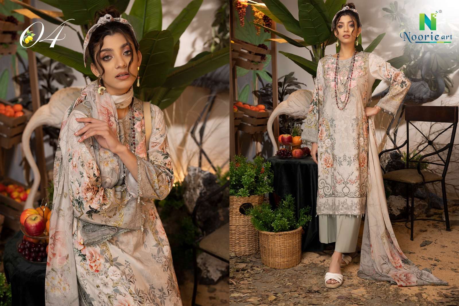 Libaas By Noorie Arts 01 To 09 Series Pakistani Suits Beautiful Fancy Colorful Stylish Party Wear & Occasional Wear Pure Cambric Cotton With Embroidery Dresses At Wholesale Price