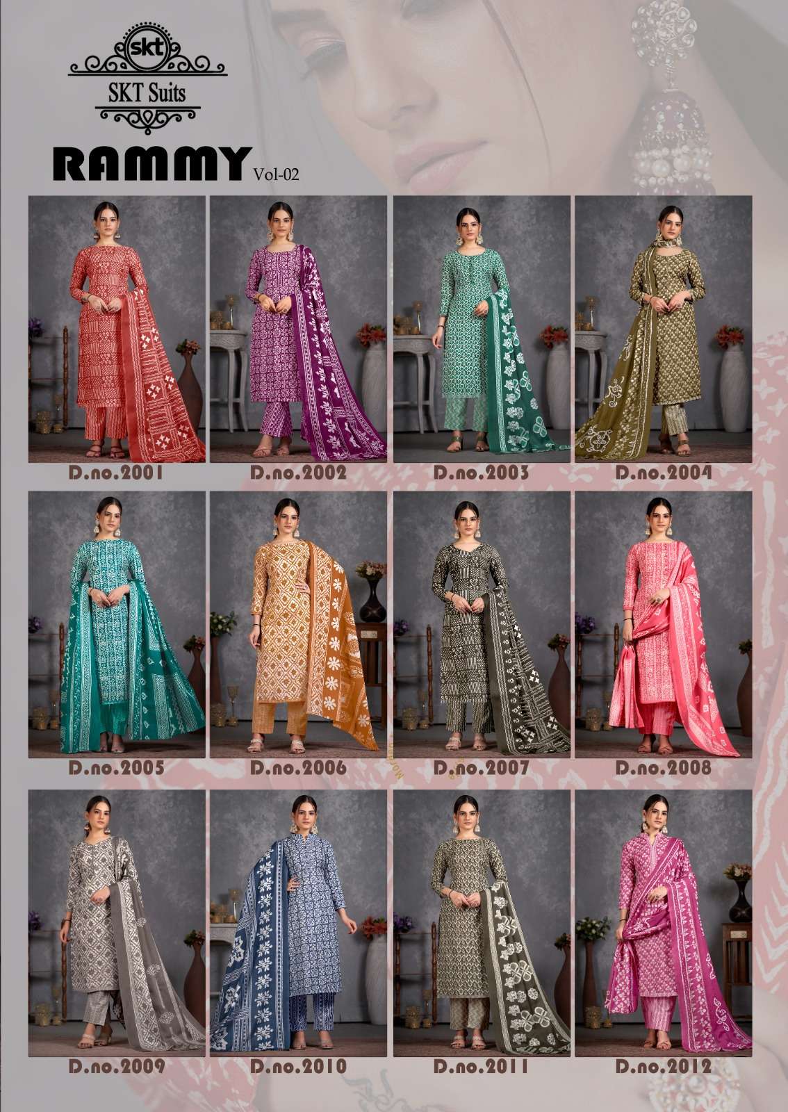 Rammy Vol-2 By Skt Suits 2001 To 2012 Series Beautiful Festive Suits Colorful Stylish Fancy Casual Wear & Ethnic Wear Soft Cotton Print Dresses At Wholesale Price