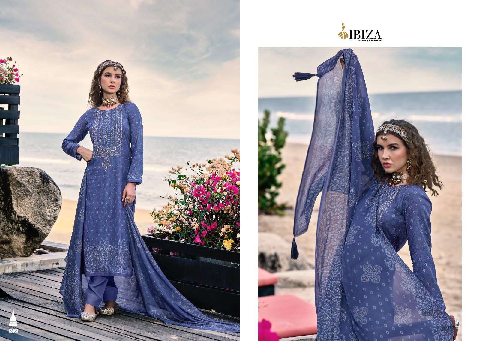 Sawera By Ibiza 12452 To 12459 Series Beautiful Suits Colorful Stylish Fancy Casual Wear & Ethnic Wear Pure Bemberg Muslin Dresses At Wholesale Price