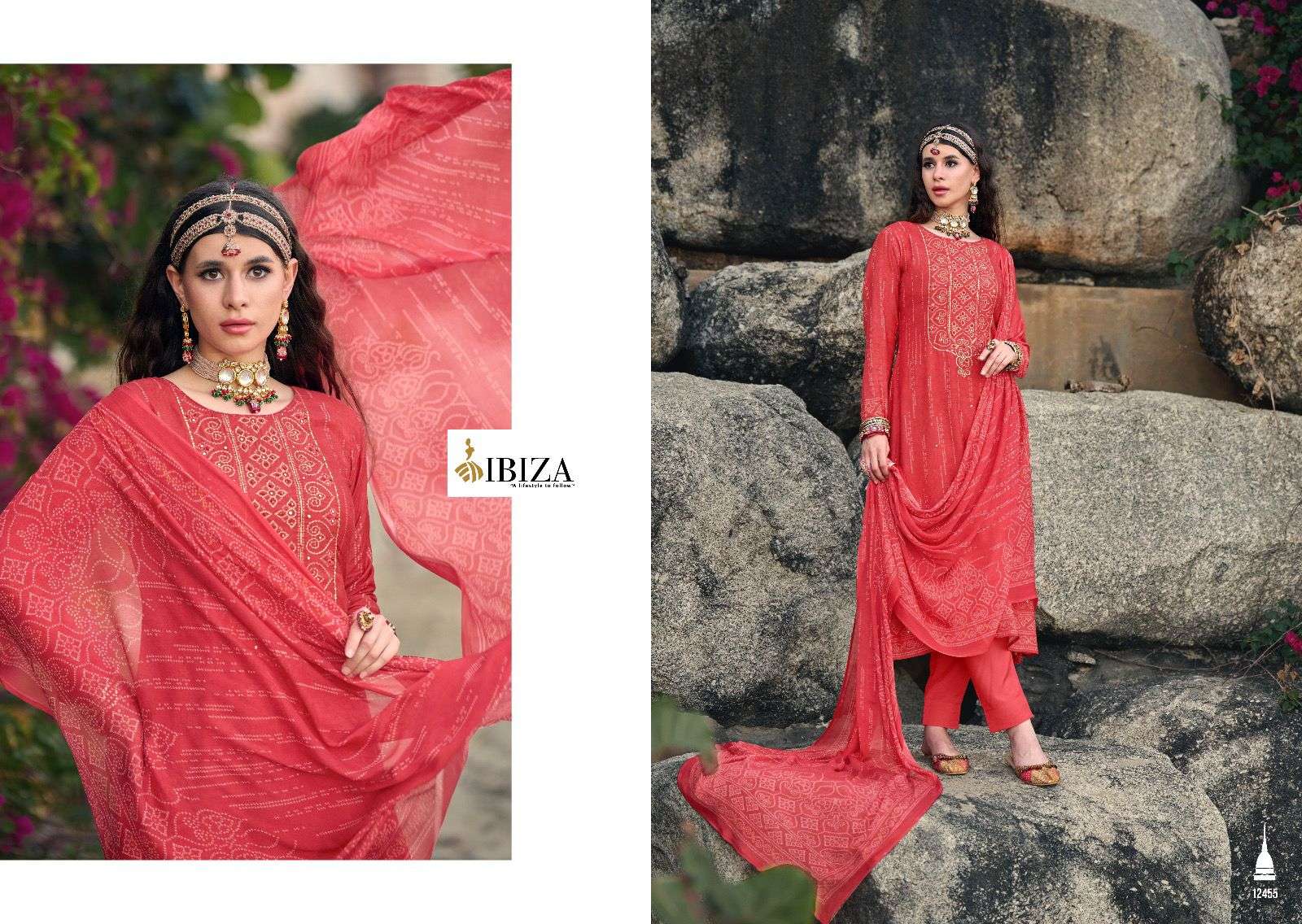 Sawera By Ibiza 12452 To 12459 Series Beautiful Suits Colorful Stylish Fancy Casual Wear & Ethnic Wear Pure Bemberg Muslin Dresses At Wholesale Price