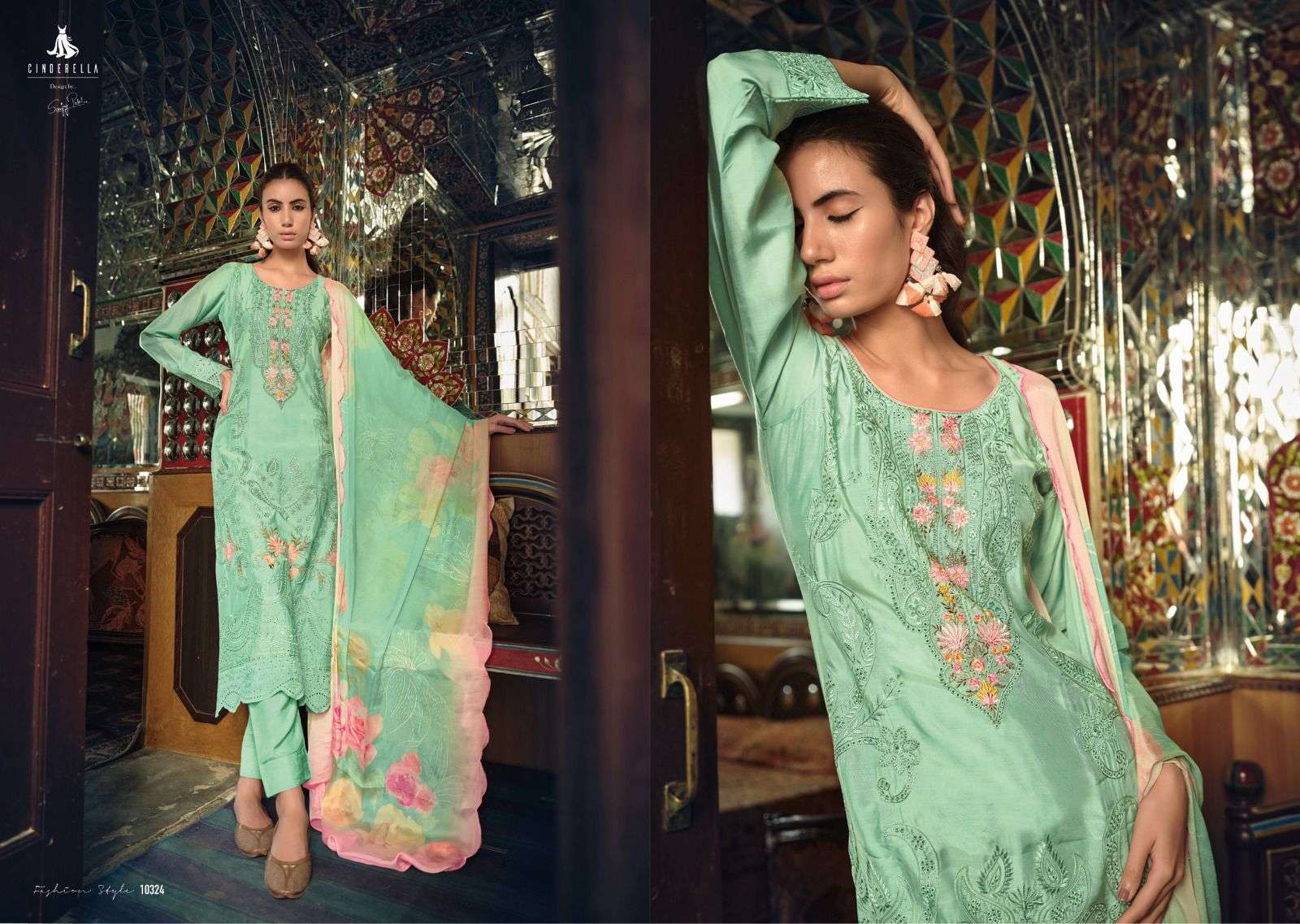 Sarisha By Cinderella 10320 To 10325 Series Beautiful Suits Colorful Stylish Fancy Casual Wear & Ethnic Wear Pure Bemberg Muslin Dresses At Wholesale Price