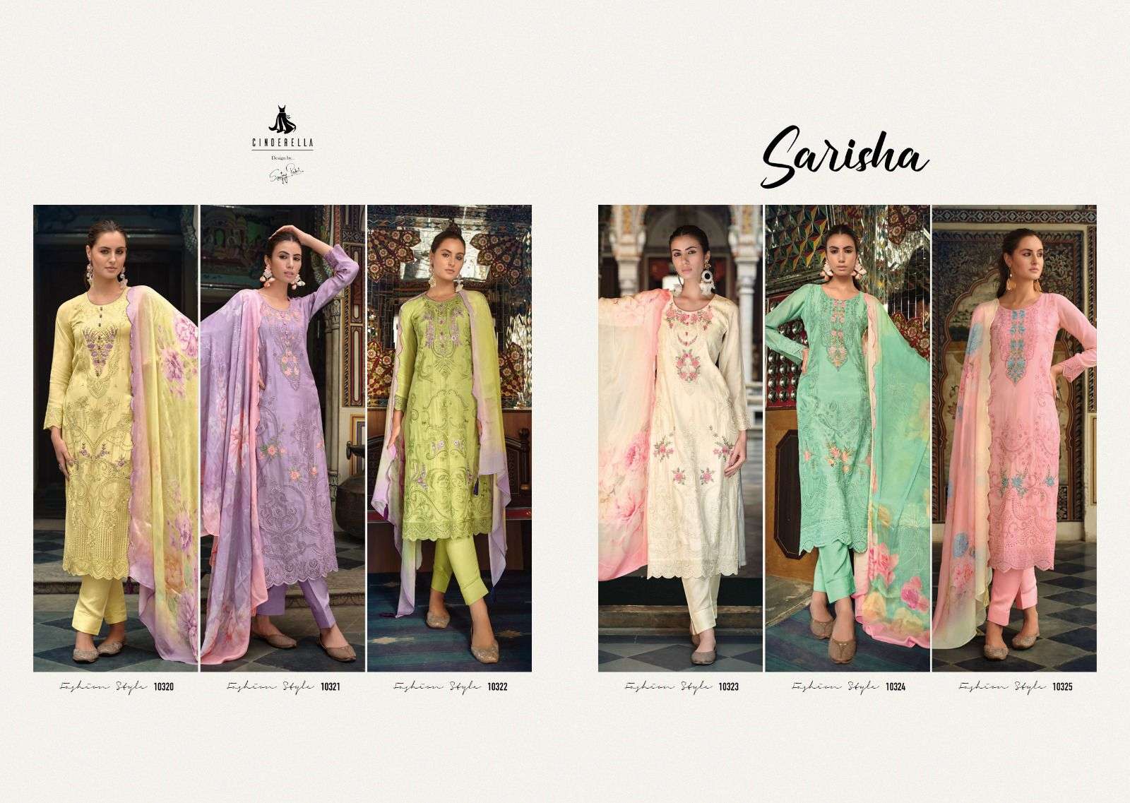 Sarisha By Cinderella 10320 To 10325 Series Beautiful Suits Colorful Stylish Fancy Casual Wear & Ethnic Wear Pure Bemberg Muslin Dresses At Wholesale Price