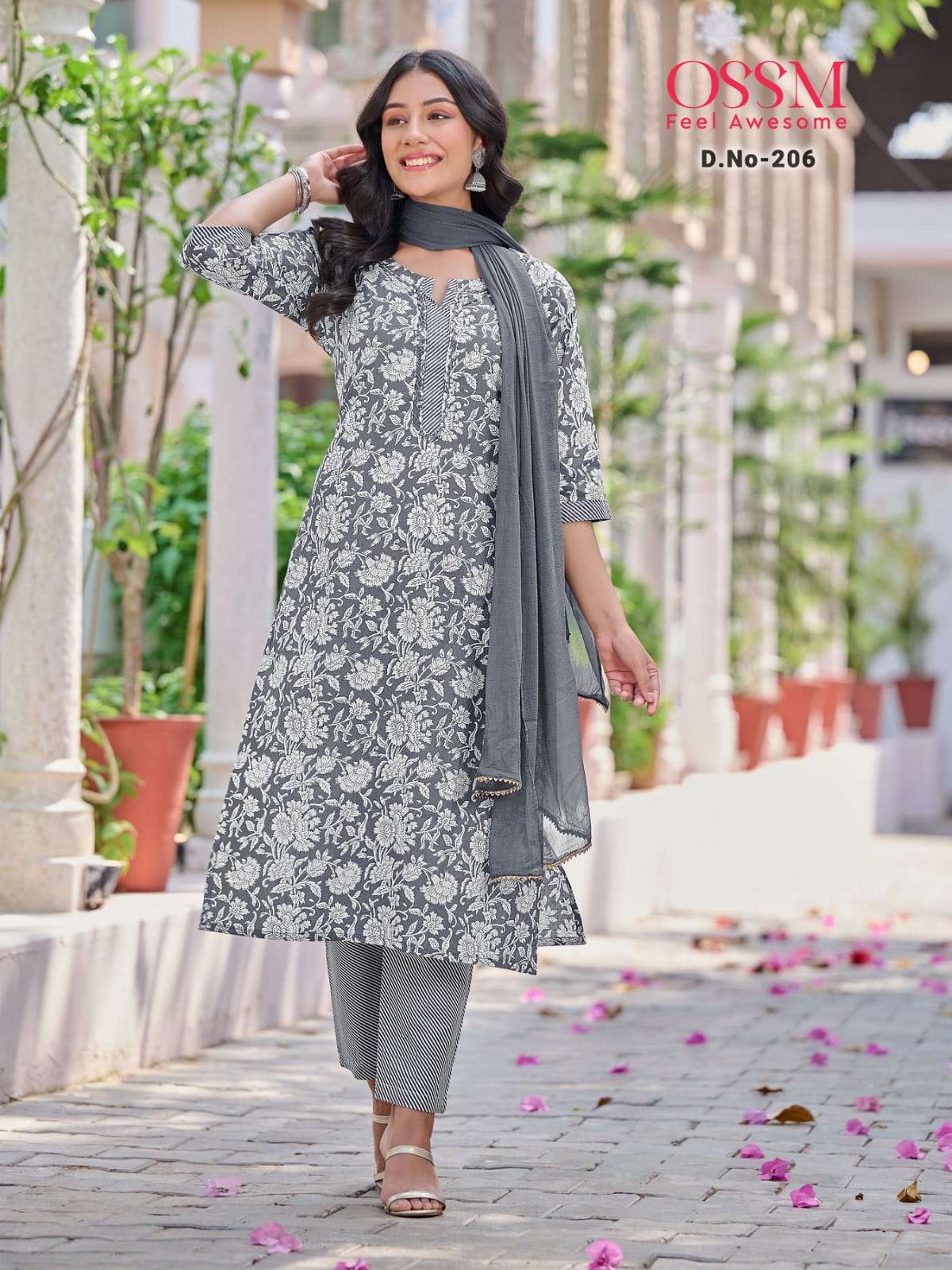 Celebrity Vol-2 By Ossm 201 To 206 Series Beautiful Suits Colorful Stylish Fancy Casual Wear & Ethnic Wear Cotton Print With Work Dresses At Wholesale Price
