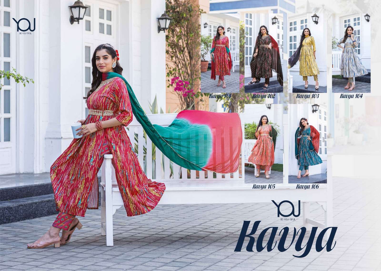 Kavya By You 101 To 106 Series Beautiful Suits Colorful Stylish Fancy Casual Wear & Ethnic Wear Pure Cotton Print Dresses At Wholesale Price