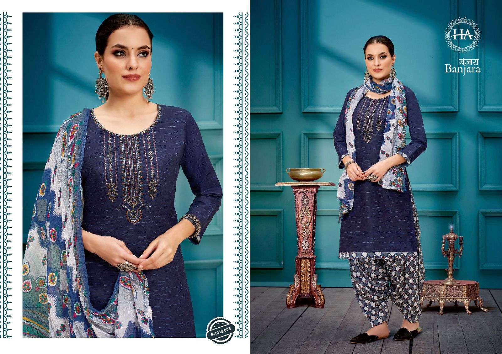 Banjara By Harshit Fashion Hub 1050-001 To 1050-008 Series Beautiful Festive Suits Colorful Stylish Fancy Casual Wear & Ethnic Wear Pure Cotton Dresses At Wholesale Price