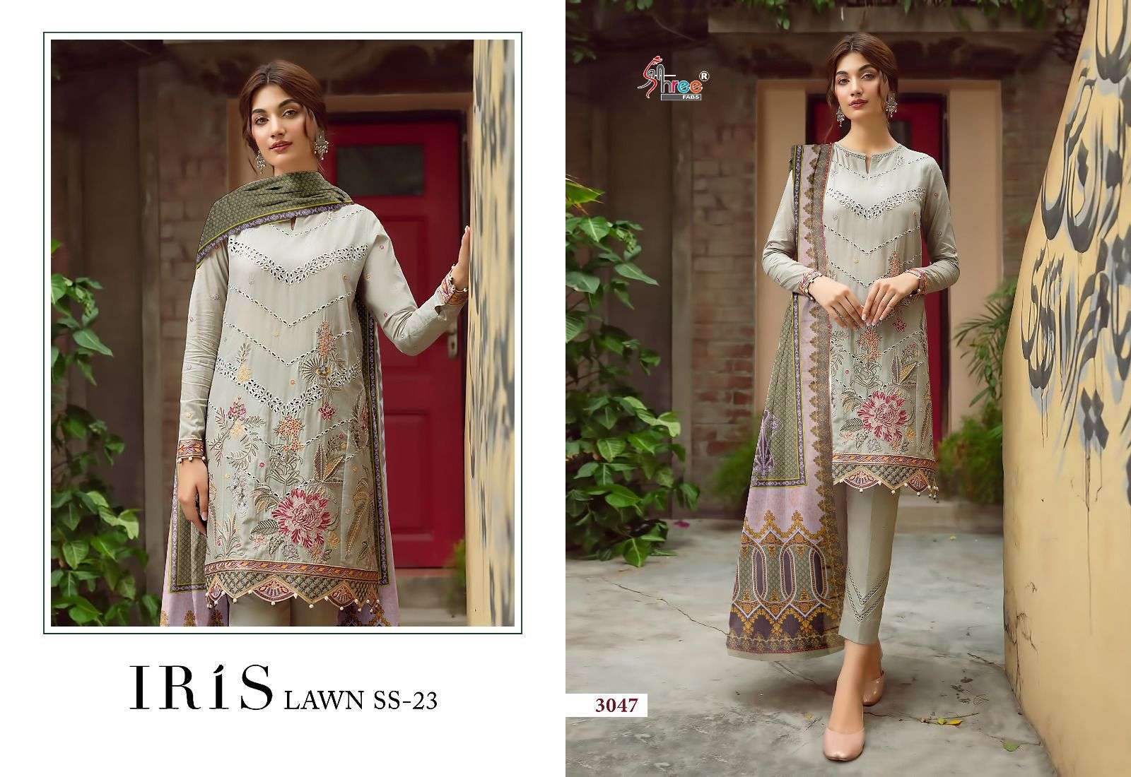 Iris Lawn Ss-23 By Shree Fabs 3044 To 3050 Series Beautiful Pakistani Suits Colorful Stylish Fancy Casual Wear & Ethnic Wear Pure Lawn Cotton Embroidered Dresses At Wholesale Price