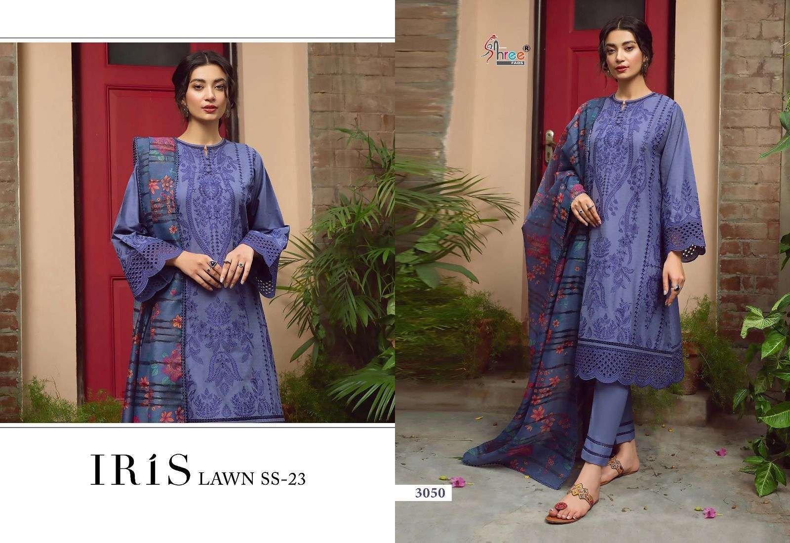 Iris Lawn Ss-23 By Shree Fabs 3044 To 3050 Series Beautiful Pakistani Suits Colorful Stylish Fancy Casual Wear & Ethnic Wear Pure Lawn Cotton Embroidered Dresses At Wholesale Price