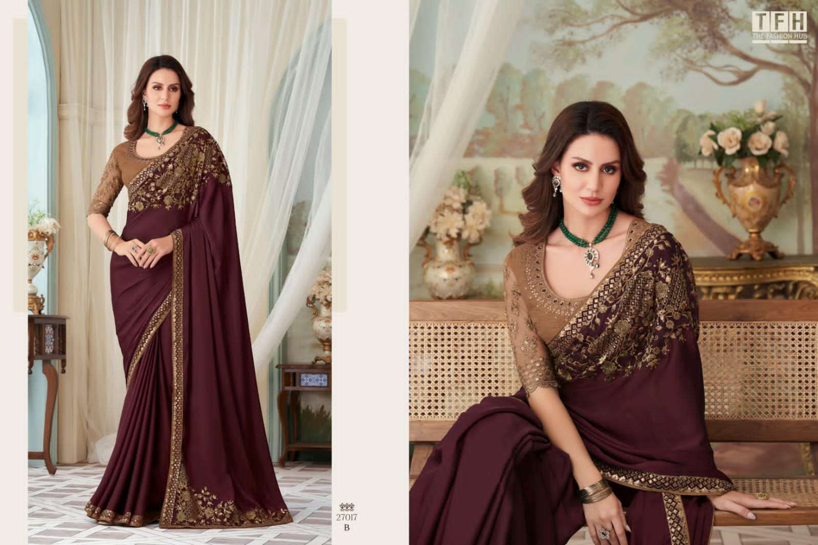 Silver Screen 27017 Colours By Tfh 27017-A To 27017-F Series Indian Traditional Wear Collection Beautiful Stylish Fancy Colorful Party Wear & Occasional Wear Silk Sarees At Wholesale Price