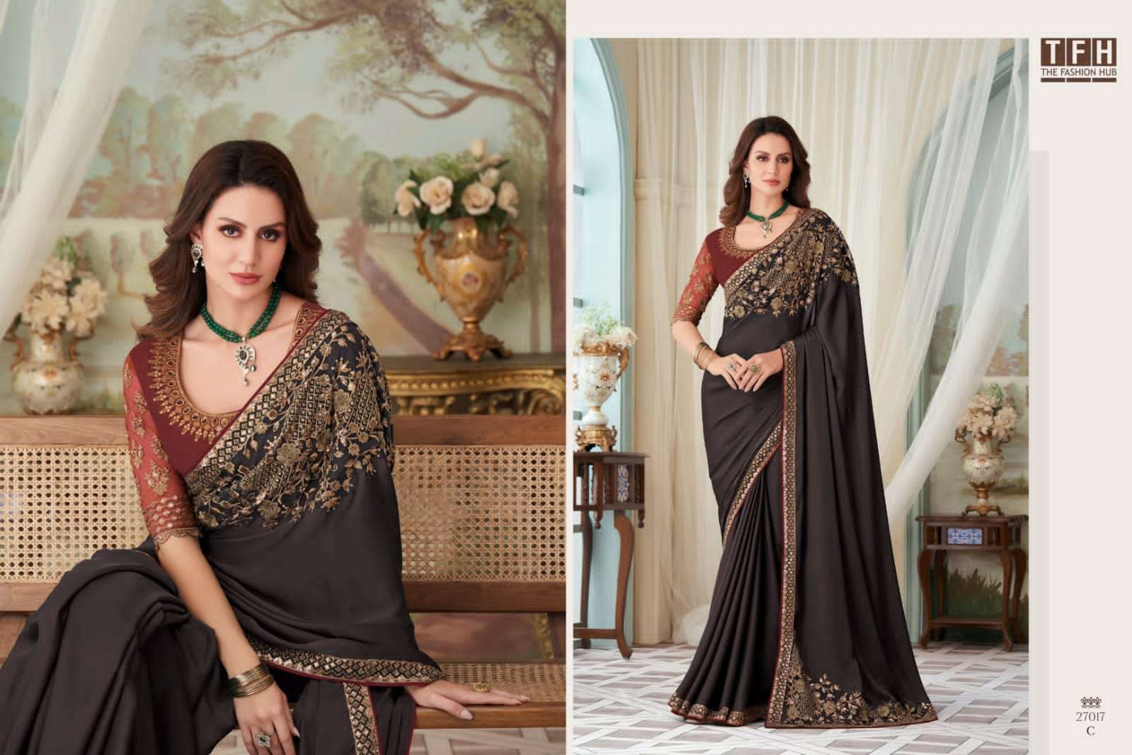 Silver Screen 27017 Colours By Tfh 27017-A To 27017-F Series Indian Traditional Wear Collection Beautiful Stylish Fancy Colorful Party Wear & Occasional Wear Silk Sarees At Wholesale Price
