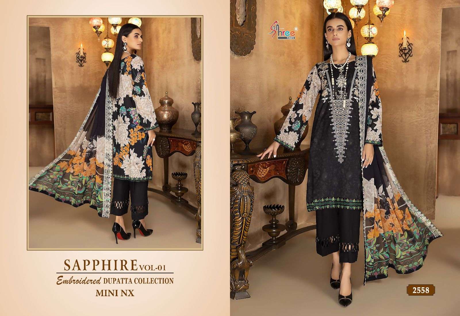 Sapphire Vol-1 Mini Nx By Shree Fabs Designer Pakistani Suits Beautiful Fancy Stylish Colorful Party Wear & Occasional Wear Pure Cotton With Embroidery Dresses At Wholesale Price