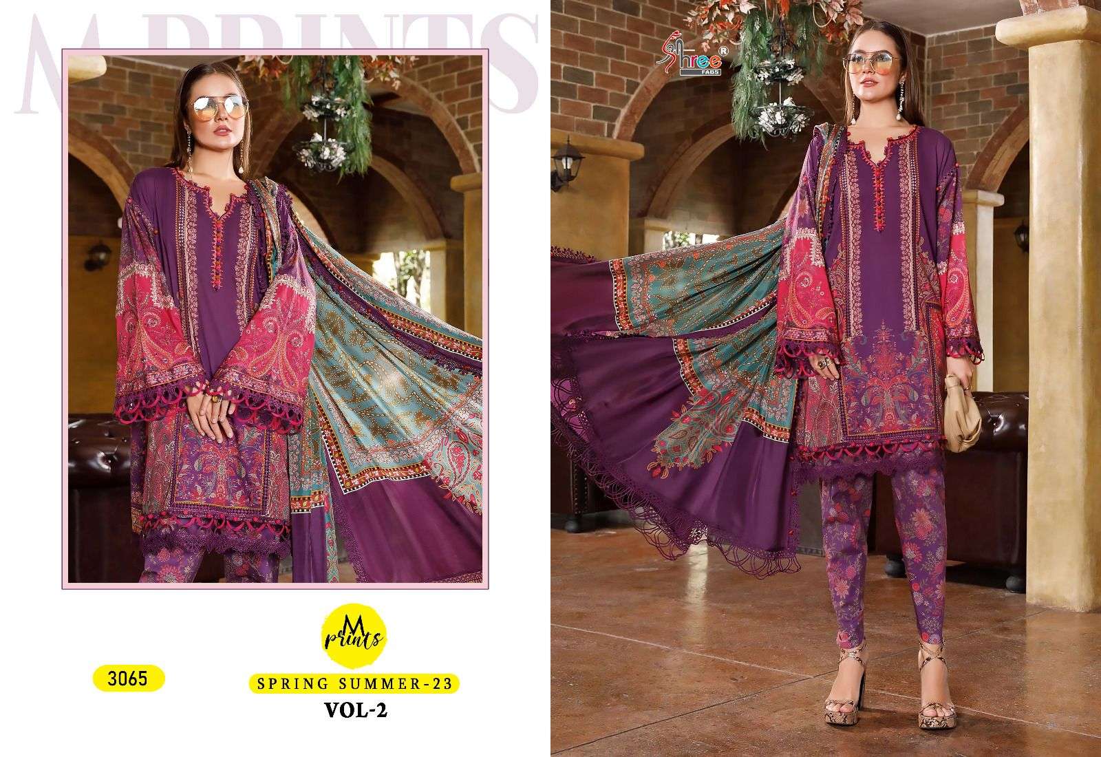 Mprints Spring Summer-23 Vol-2 By Shree Fabs 3062 To 3068 Series Beautiful Pakistani Suits Colorful Stylish Fancy Casual Wear & Ethnic Wear Pure Cotton Print With Embroidered Dresses At Wholesale Price
