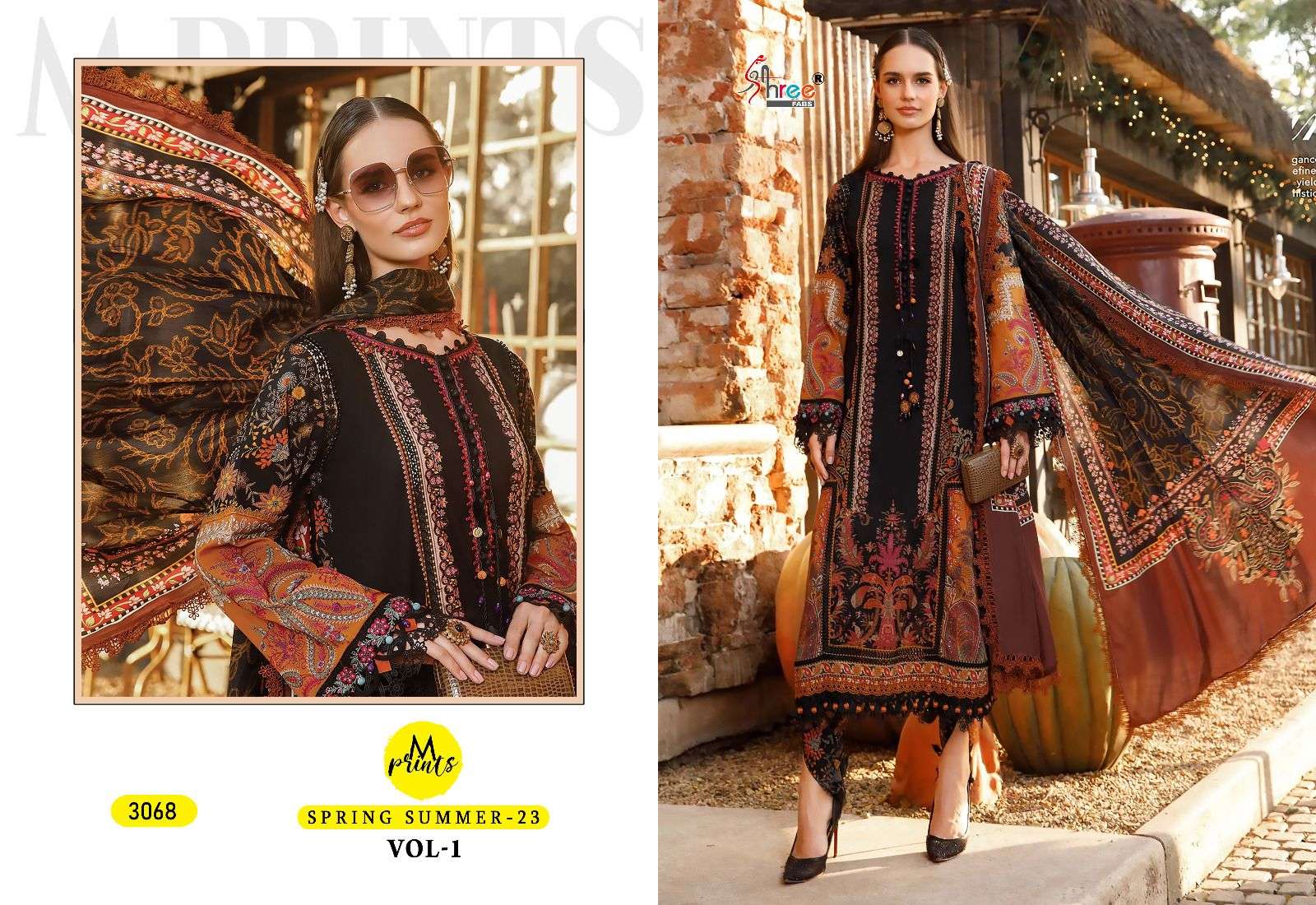 Mprints Spring Summer-23 Vol-2 By Shree Fabs 3062 To 3068 Series Beautiful Pakistani Suits Colorful Stylish Fancy Casual Wear & Ethnic Wear Pure Cotton Print With Embroidered Dresses At Wholesale Price