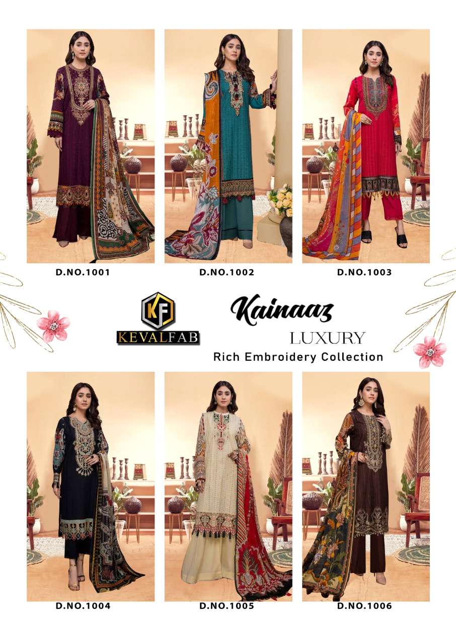 Kainaaz By Keval Fab 1001 To 1006 Series Beautiful Festive Suits Colorful Stylish Fancy Casual Wear & Ethnic Wear Pure Cotton Print Dresses At Wholesale Price