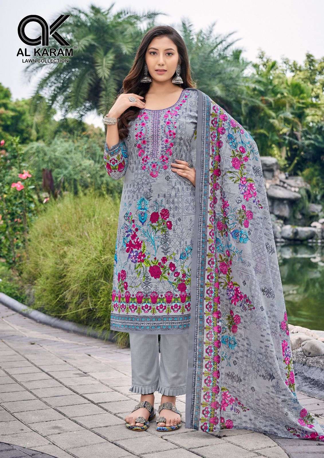 Buraq By AL Karam Lawn Collection 1001 To 1008 Series Beautiful Festive Suits Colorful Stylish Fancy Casual Wear & Ethnic Wear Pure Cambric Print Dresses At Wholesale Price
