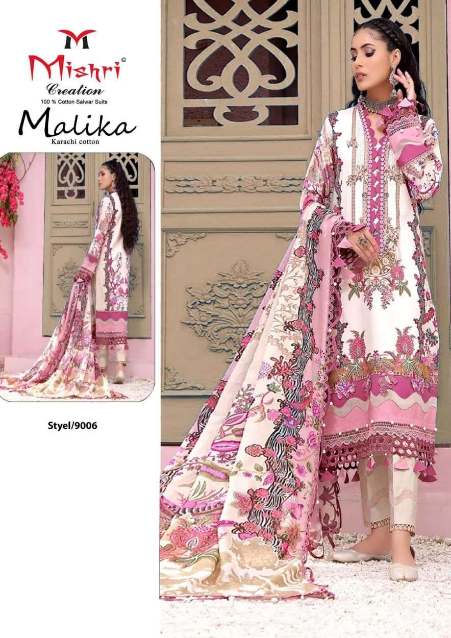Malika Vol-9 By Mishri 9001 To 9006 Series Beautiful Stylish Pakistani Suits Fancy Colorful Casual Wear & Ethnic Wear & Ready To Wear Heavy Cotton Embroidered Dresses At Wholesale Price