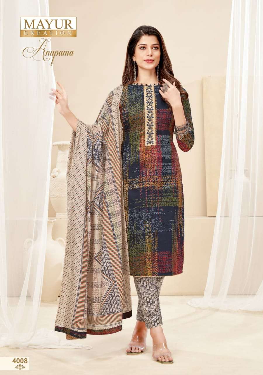 Anupama Vol-4 By Mayur Creation 4001 To 4010 Series Designer Festive Suits Beautiful Fancy Stylish Colorful Party Wear & Occasional Wear Pure Lawn Printed Dresses At Wholesale Price