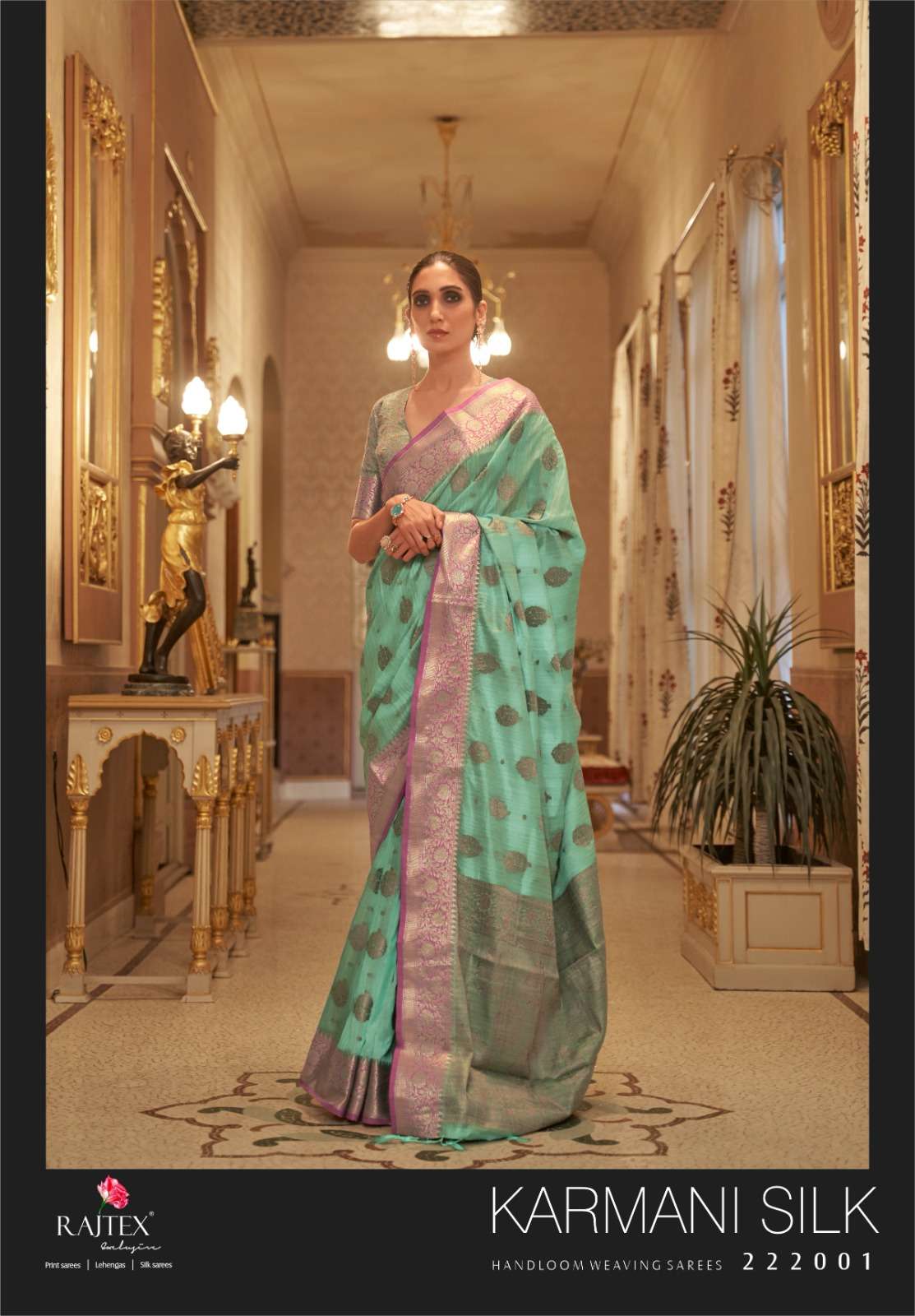 Karmani Silk By Raj Tex 222001 To 222006 Series Indian Traditional Wear Collection Beautiful Stylish Fancy Colorful Party Wear & Occasional Wear Handloom Weaving Sarees At Wholesale Price