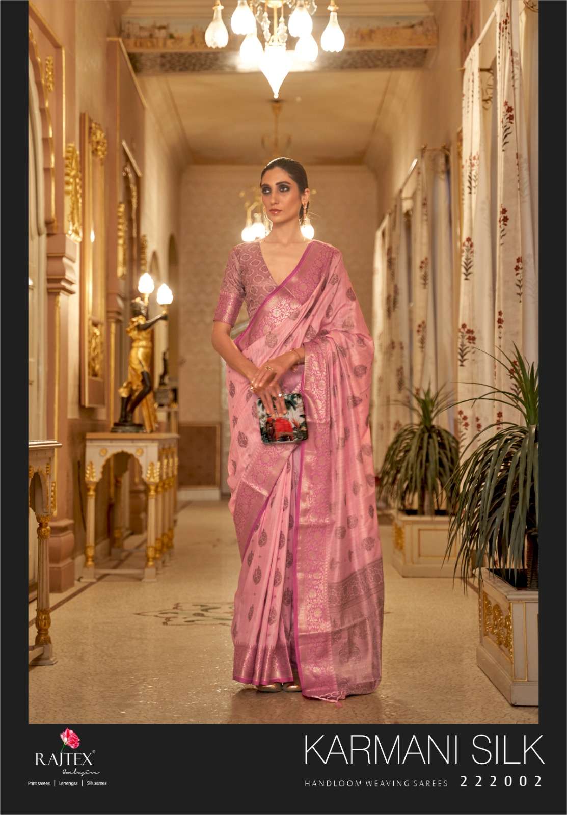 Karmani Silk By Raj Tex 222001 To 222006 Series Indian Traditional Wear Collection Beautiful Stylish Fancy Colorful Party Wear & Occasional Wear Handloom Weaving Sarees At Wholesale Price