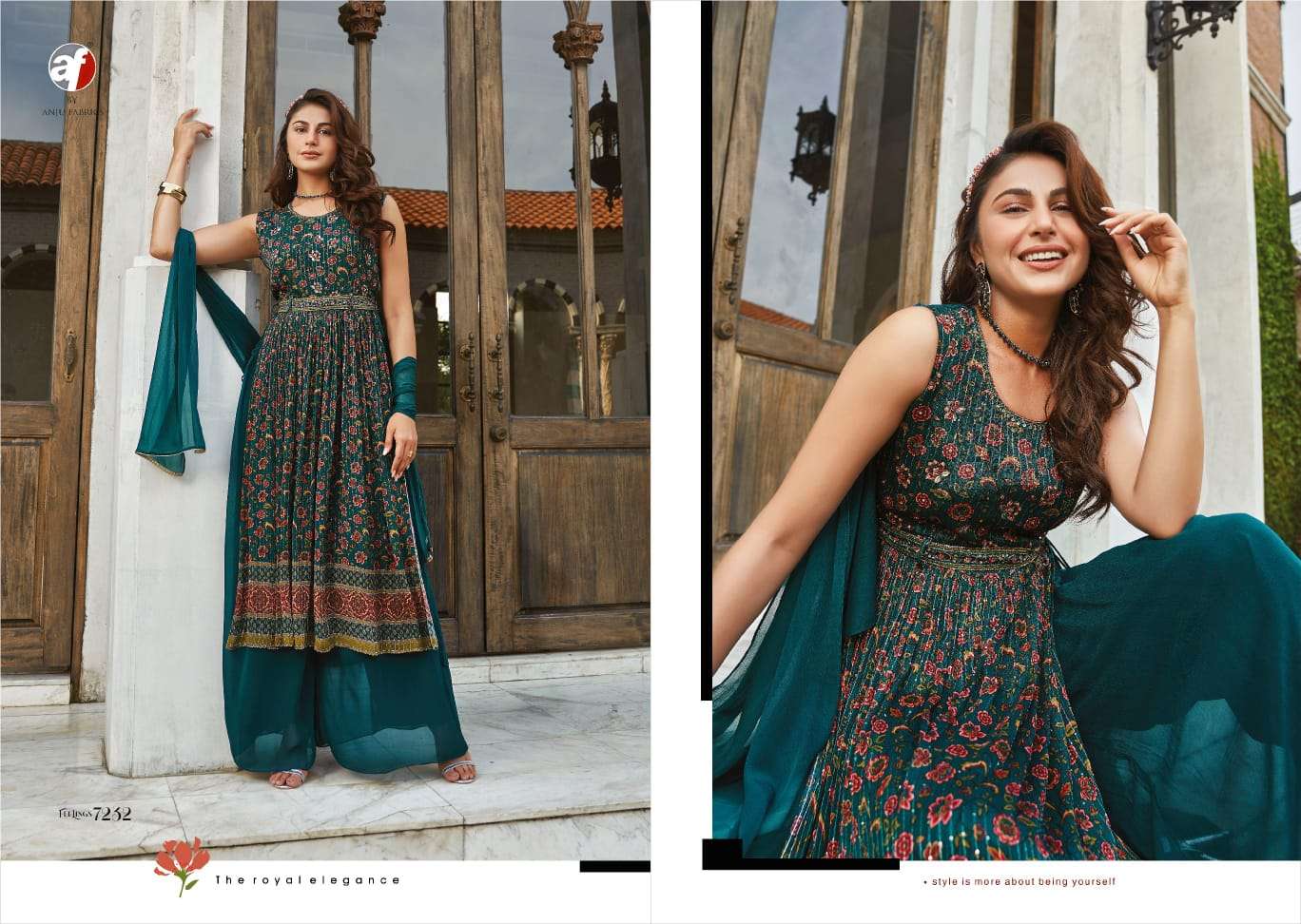 Feelings Vol-2 By Anju Fabrics 7231 To 7236 Series Beautiful Suits Colorful Stylish Fancy Casual Wear & Ethnic Wear Pure Chinnon Dresses At Wholesale Price