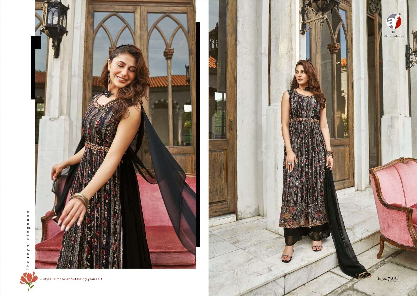 Feelings Vol-2 By Anju Fabrics 7231 To 7236 Series Beautiful Suits Colorful Stylish Fancy Casual Wear & Ethnic Wear Pure Chinnon Dresses At Wholesale Price