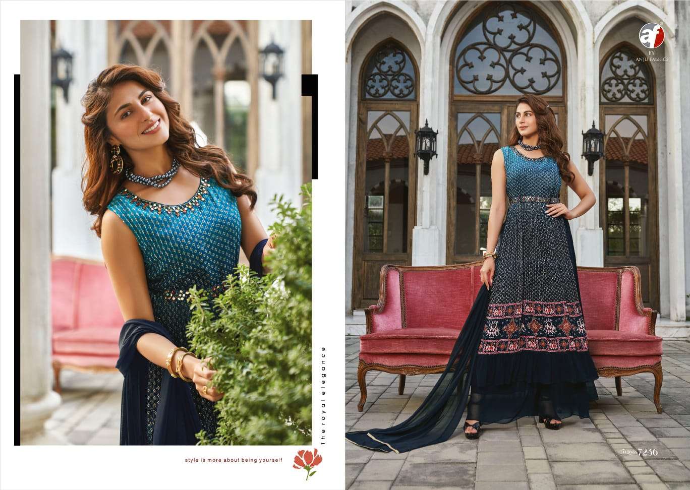 Feelings Vol-2 By Anju Fabrics 7231 To 7236 Series Beautiful Suits Colorful Stylish Fancy Casual Wear & Ethnic Wear Pure Chinnon Dresses At Wholesale Price