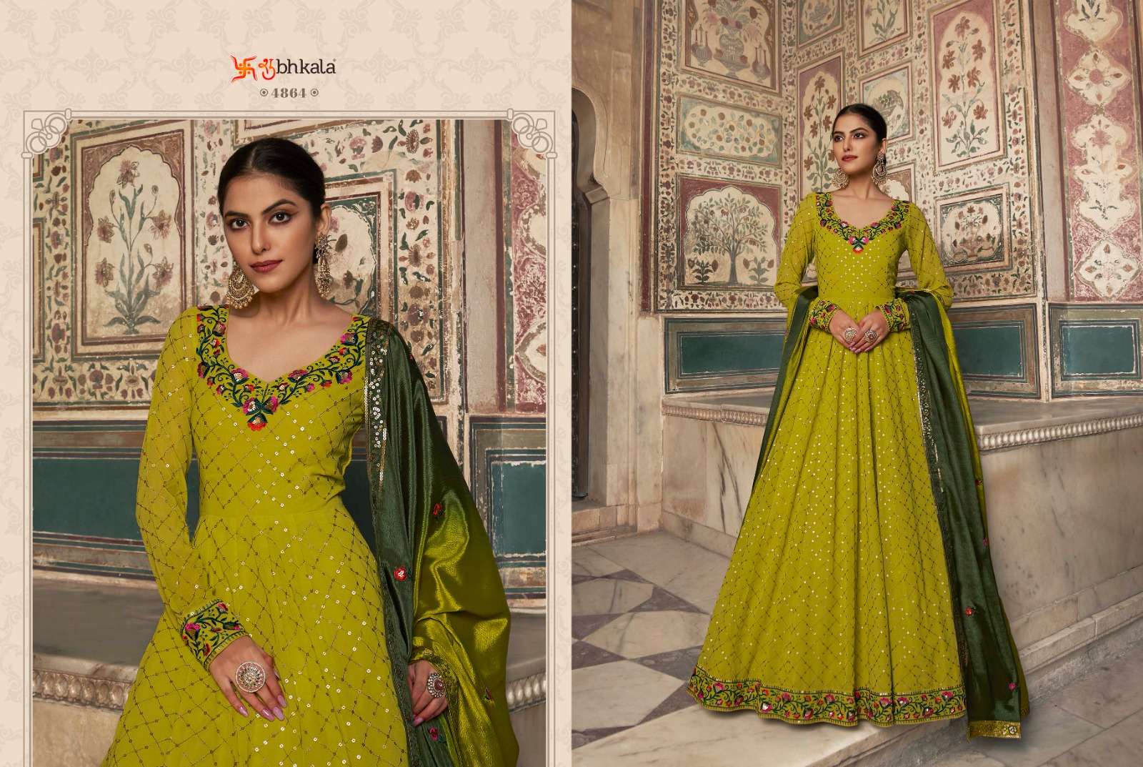 Flory Vol-30 By Shubhkala 4861 To 4864 Series Designer Stylish Fancy Colorful Beautiful Party Wear & Ethnic Wear Collection Heavy Georgette Gowns With Dupatta At Wholesale Price