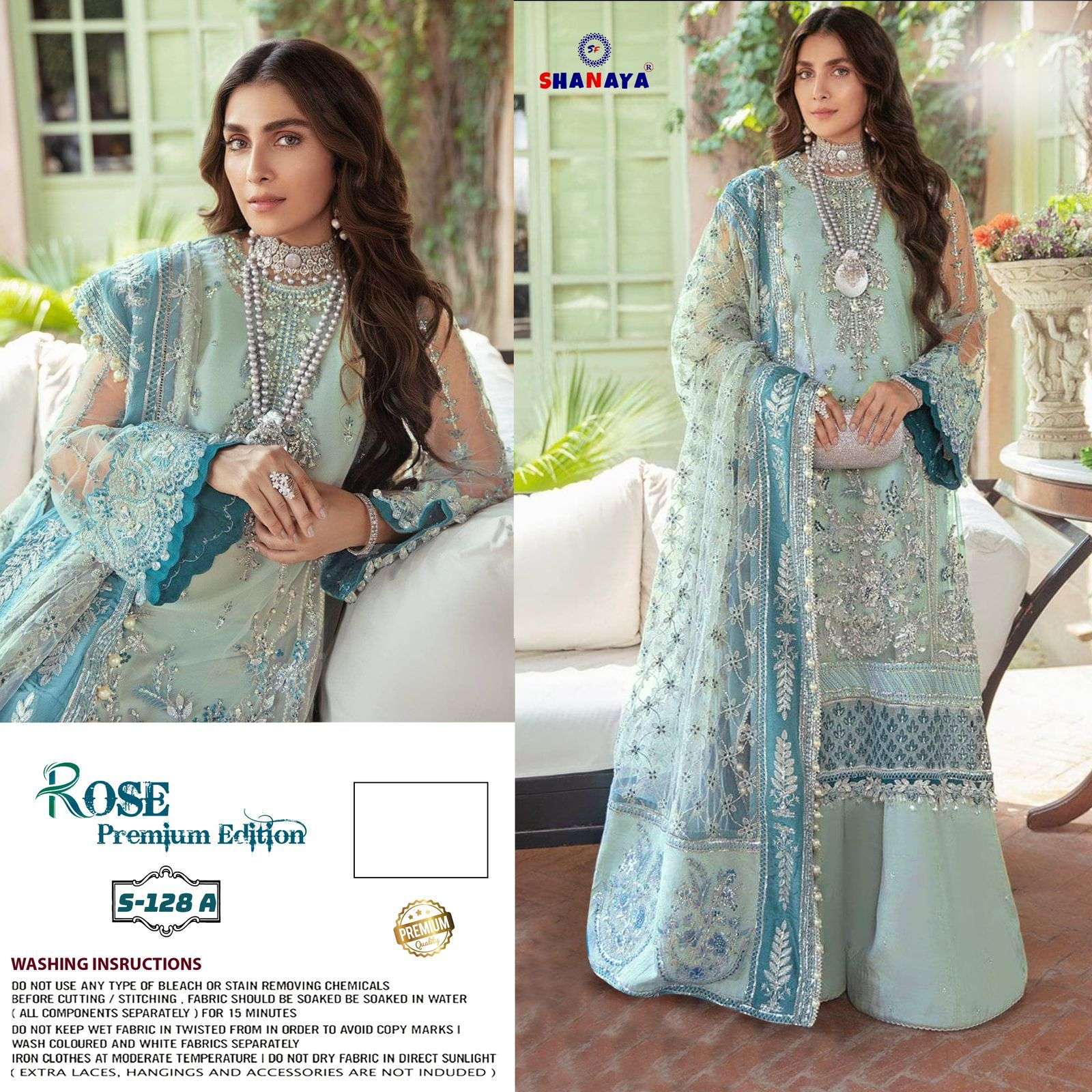 Shanaya Hit Design S-128 Colours By Shanaya Fashion S-128-A To S-128-D Series Pakistani Suits Beautiful Fancy Colorful Stylish Party Wear & Occasional Wear Faux Georgette With Embroidery Dresses At Wholesale Price