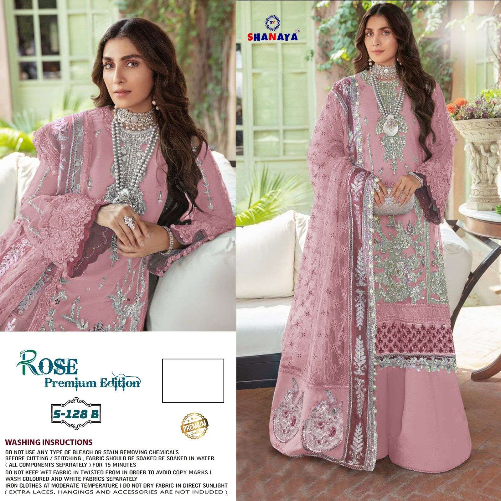 Shanaya Hit Design S-128 Colours By Shanaya Fashion S-128-A To S-128-D Series Pakistani Suits Beautiful Fancy Colorful Stylish Party Wear & Occasional Wear Faux Georgette With Embroidery Dresses At Wholesale Price