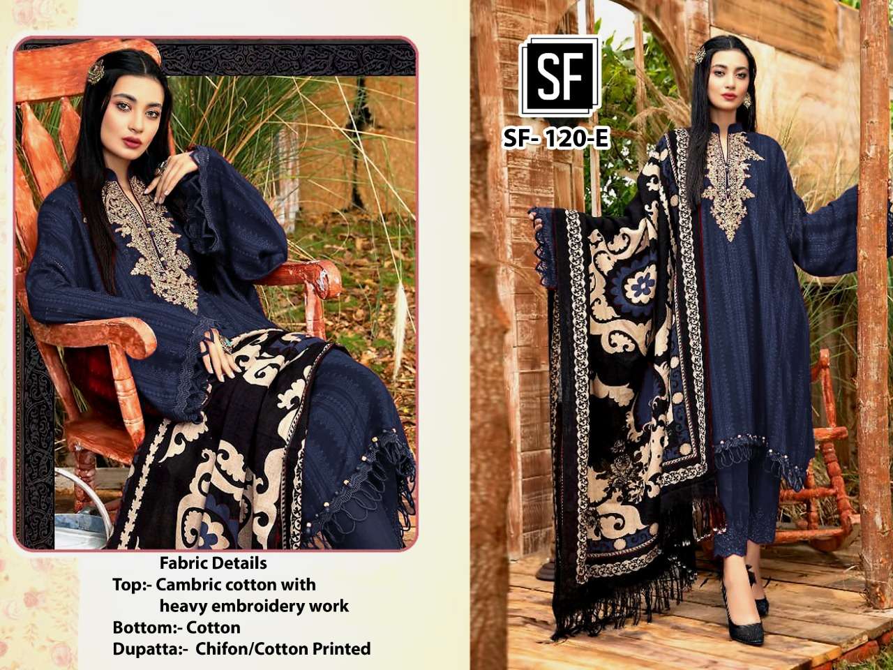 Sf-120 Colours Nx By Fashid Wholesale Pakistani Suits Beautiful Fancy Colorful Stylish Party Wear & Occasional Wear Cambric Cotton Embroidered Dresses At Wholesale Price