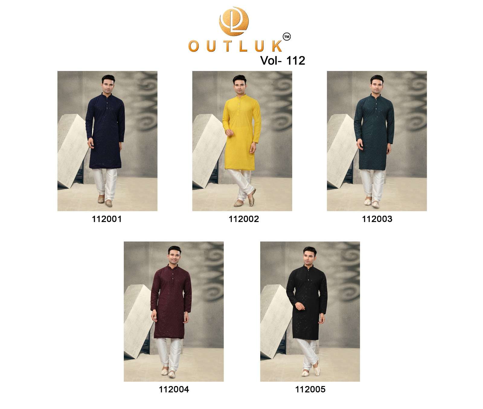 Outluk Vol-112 By Fashid Wholesale 112001 To 112005 Series Beautiful Colorful Stylish Fancy Casual Wear & Ethnic Wear & Ready To Wear Georgette Kurtas With Pajamas At Wholesale Price