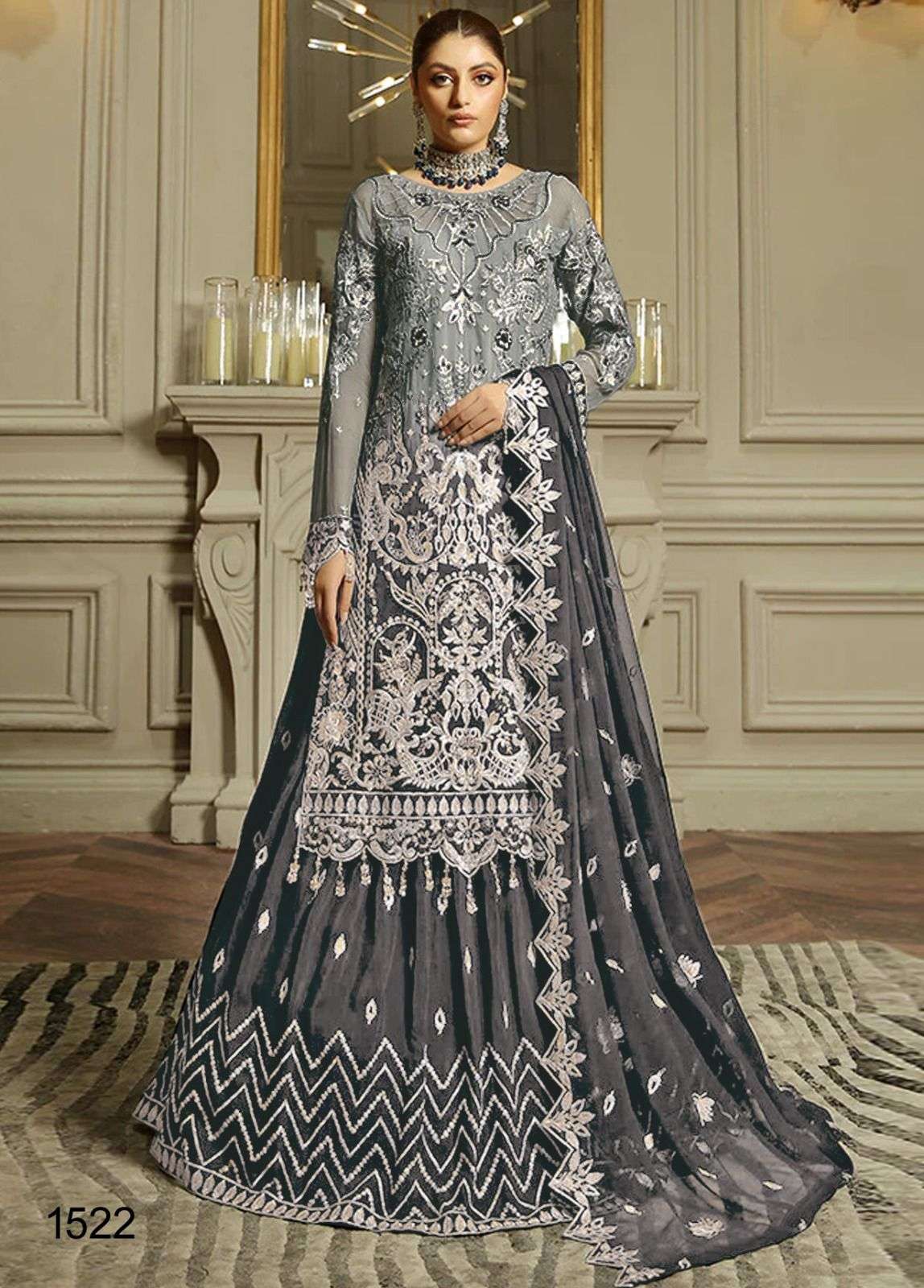 Sushma By Nazneen 1521 To 1525 Series Designer Suits Beautiful Fancy Colorful Stylish Party Wear & Occasional Wear Georgette Dresses At Wholesale Price