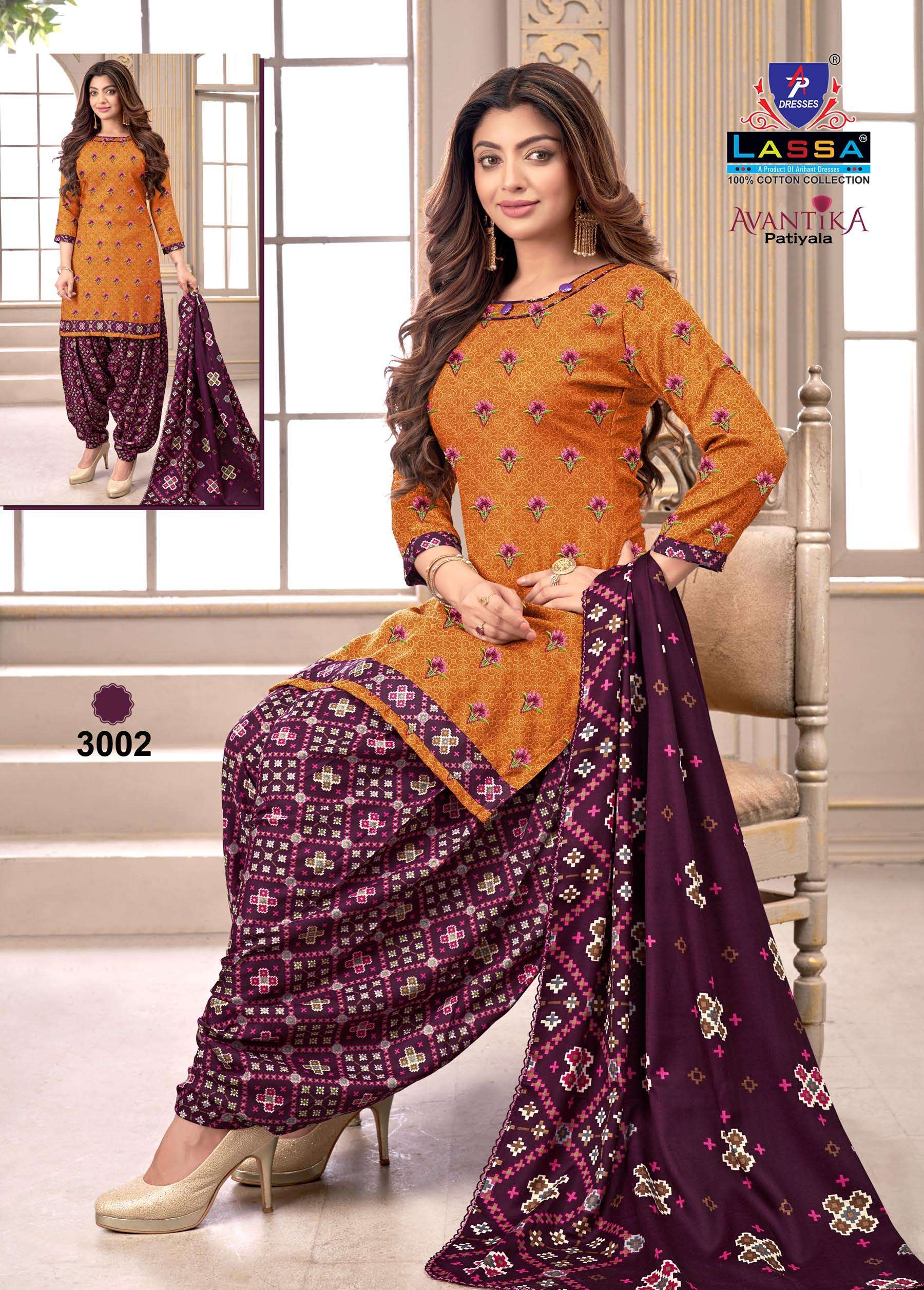 Avantika Patiyala Vol-3 By Lassa 3001 To 3010 Series Beautiful Festive Suits Colorful Stylish Fancy Casual Wear & Ethnic Wear Pure Cotton Print Dresses At Wholesale Price