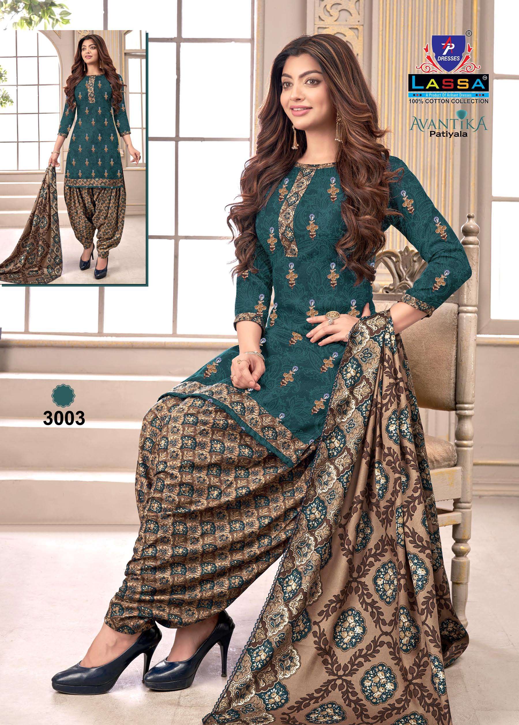 Avantika Patiyala Vol-3 By Lassa 3001 To 3010 Series Beautiful Festive Suits Colorful Stylish Fancy Casual Wear & Ethnic Wear Pure Cotton Print Dresses At Wholesale Price