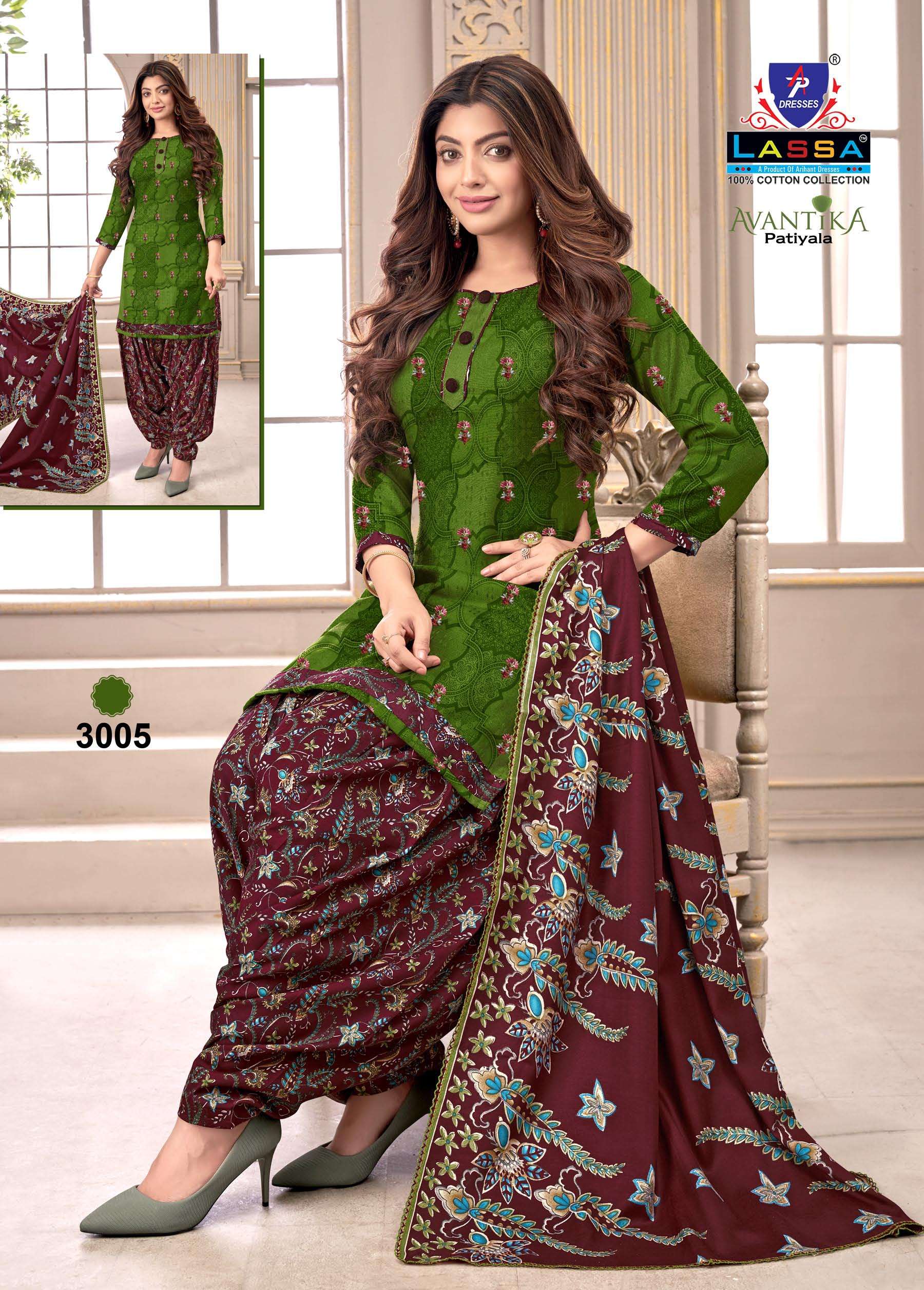 Avantika Patiyala Vol-3 By Lassa 3001 To 3010 Series Beautiful Festive Suits Colorful Stylish Fancy Casual Wear & Ethnic Wear Pure Cotton Print Dresses At Wholesale Price