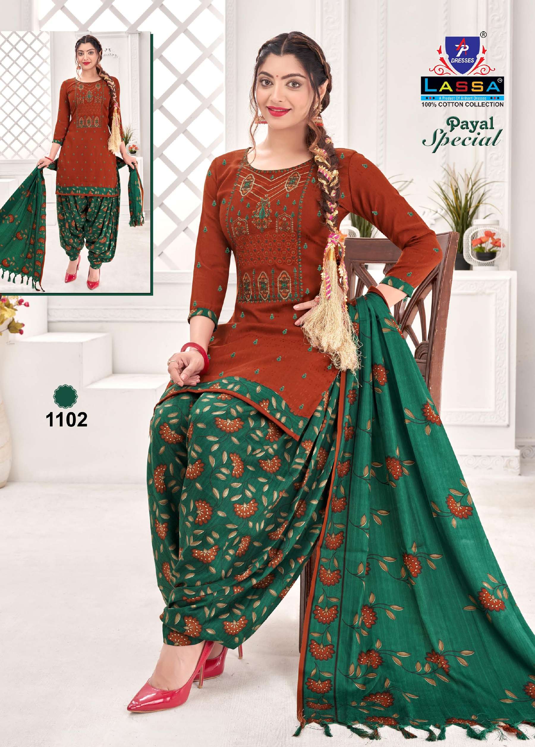 Payal Special Vol-11 By Lassa 1101 To 1110 Series Beautiful Festive Suits Colorful Stylish Fancy Casual Wear & Ethnic Wear Pure Cotton Print Dresses At Wholesale Price