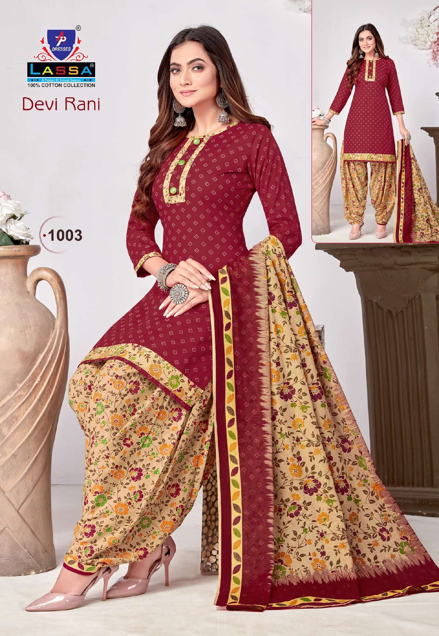 Devi Rani Vol-1 By Lassa 1001 To 1010 Series Beautiful Festive Suits Colorful Stylish Fancy Casual Wear & Ethnic Wear Pure Cotton Print Dresses At Wholesale Price