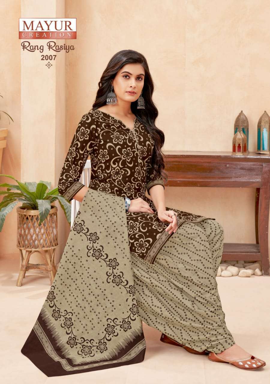 Rang Rasiya Vol-2 By Mayur Creation 2001 To 2010 Series Beautiful Festive Suits Colorful Stylish Fancy Casual Wear & Ethnic Wear Pure Cotton Print Dresses At Wholesale Price