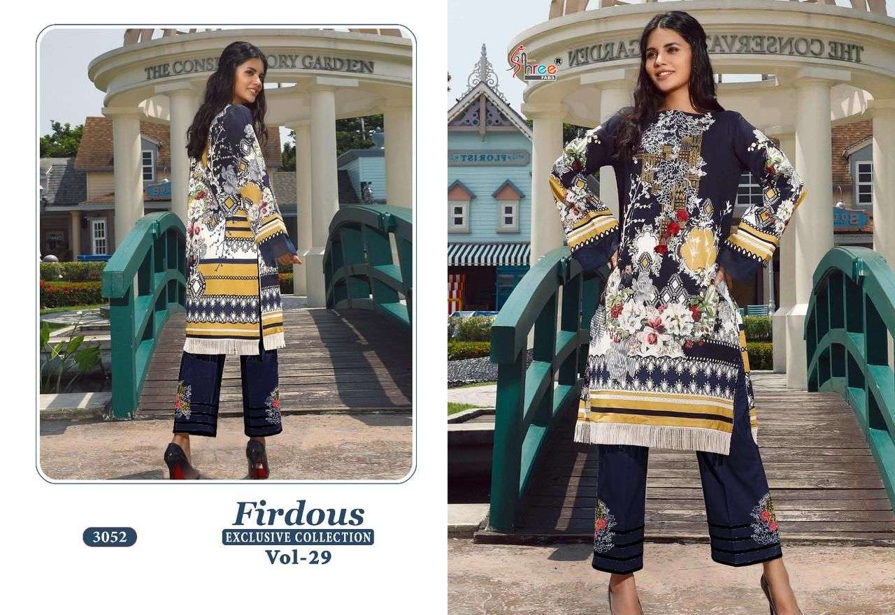 Firdous Exclusive Collection Vol-29 By Shree Fabs 3051 To 3054 Series Beautiful Pakistani Suits Colorful Stylish Fancy Casual Wear & Ethnic Wear Pure Cotton Dresses At Wholesale Price